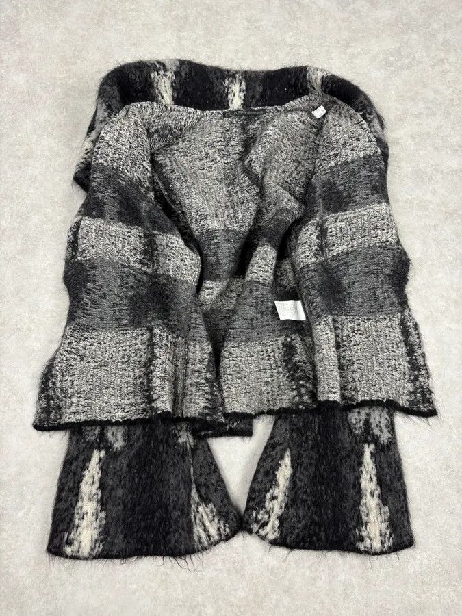 Roberto Cavalli 2000s Roberto Cavalli Grey & Black Wool Mohair Cardigan Size XS / US 0-2 / IT 36-38 - 7 Thumbnail