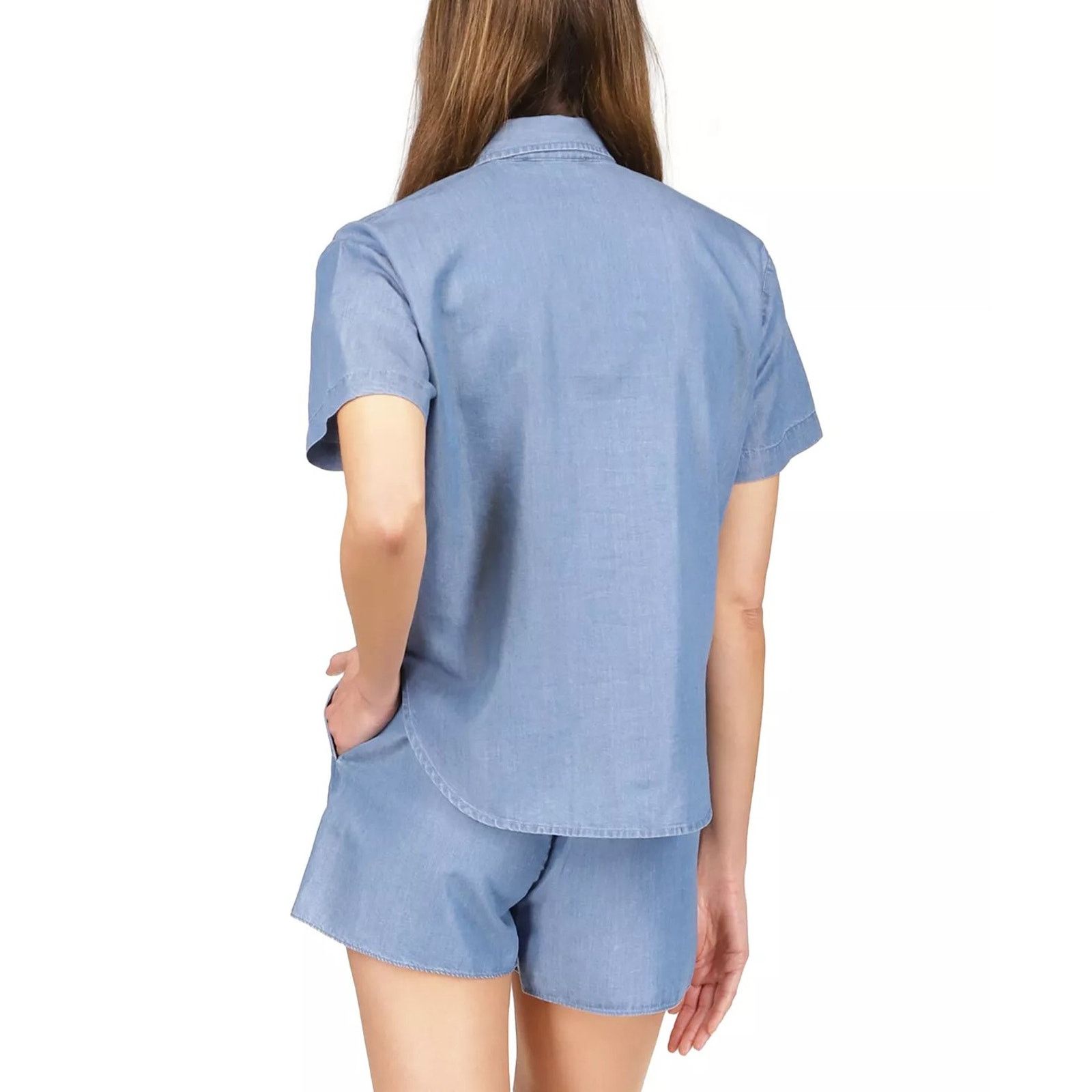 Michael Kors Michael Kors Women Blue Short Sleeve Tie-Front Shirt Size L Size L / US 10 / IT 46 - 2 Thumbnail