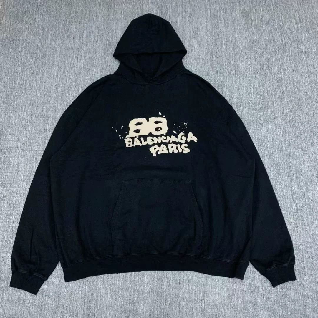 Balenciaga Balenciaga Black Graffiti Hoodie Sweatshirt Size US M / EU 48-50 / 2 - 1 Thumbnail