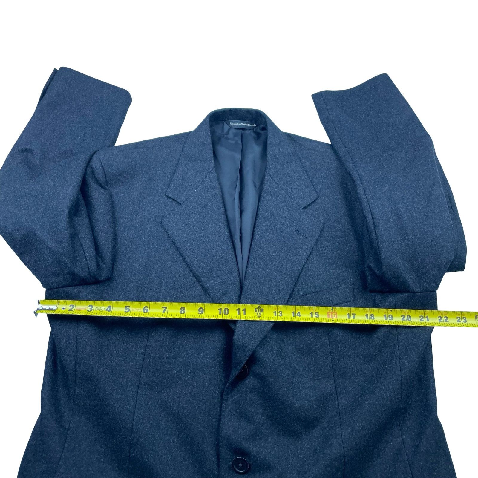 Samuelsohn Samuelsohn Men’s Flannel Wool 2-Button Suit Charcoal Gray • Size 42R - 10 Thumbnail