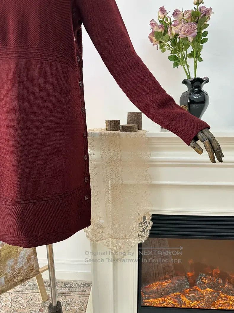Hermes Hermes Wool Blend Knit Bodycon Dress, Date Red Size XS / US 0-2 / IT 36-38 - 3 Thumbnail