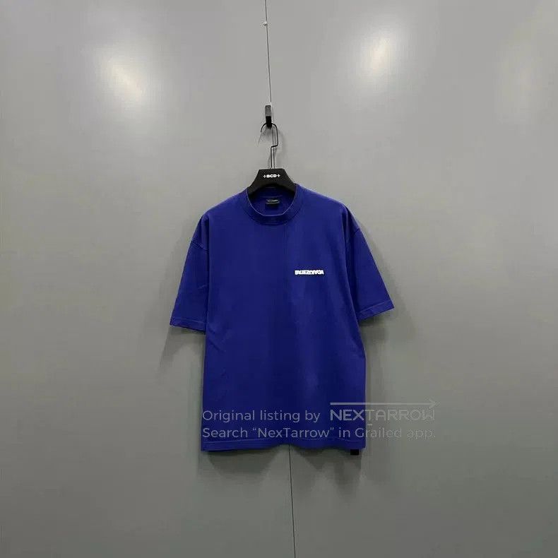 Balenciaga Balenciaga Blue Logo Embroidered T-shirt. Size US S / EU 44-46 / 1 - 1 Thumbnail