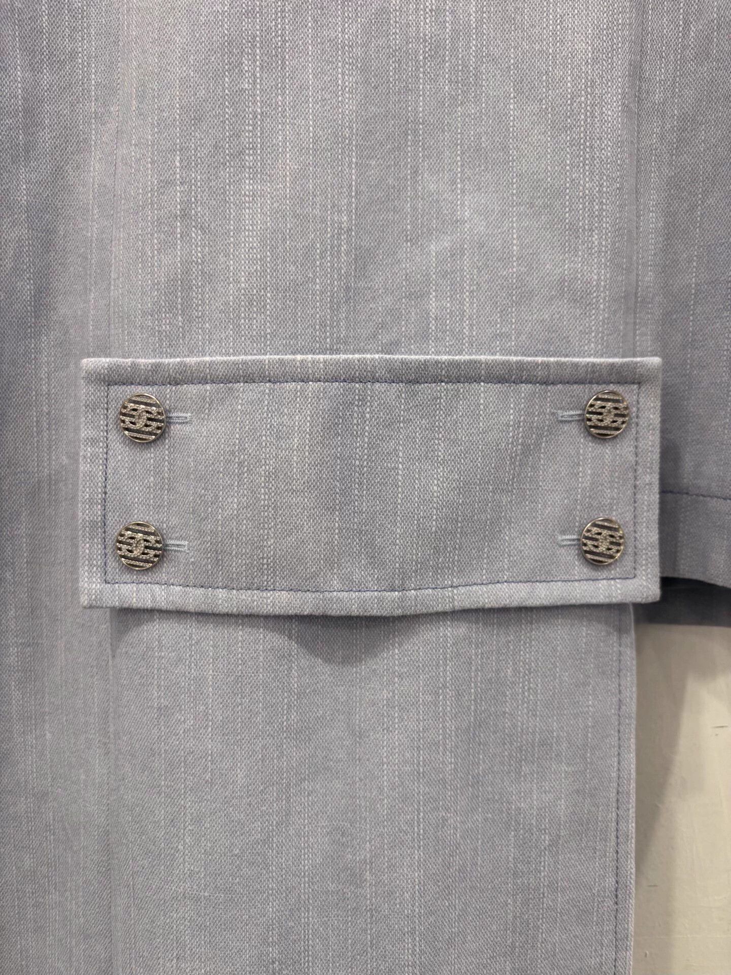 Chanel Chanel Mist Blue Asym CC Crystal Button Jacket Women's 38 Size S / US 4 / IT 40 - 5 Thumbnail