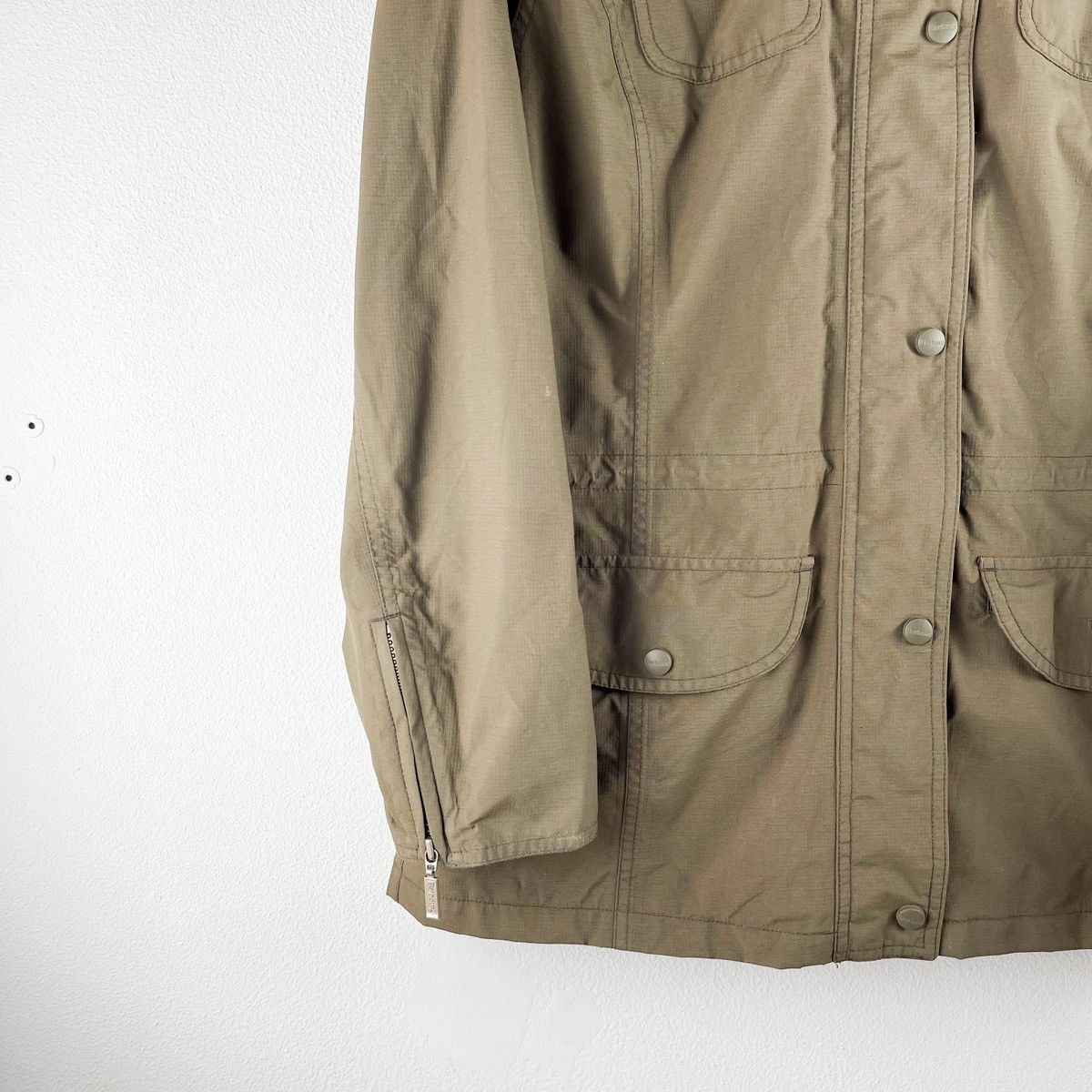 Designer Barbour Olive Green Breathable Waterproof Belted Jacket Size L / US 10 / IT 46 - 3 Thumbnail