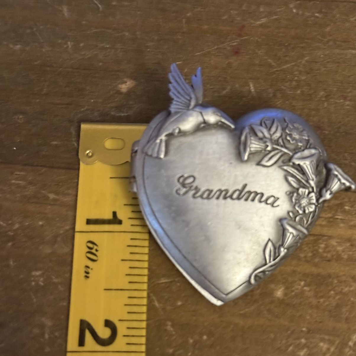 Vintage Vintage Grandma pewter heart locket brooch Size ONE SIZE - 2 Thumbnail