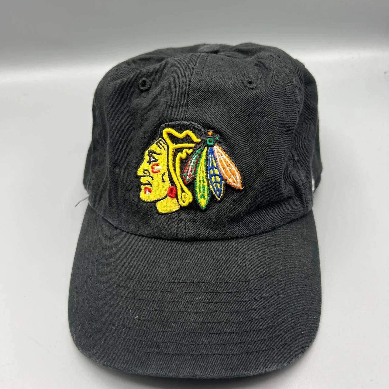47 Chicago Blackhawks Hat Men Black 47 Brand NHL Strap Back Cap Size ONE SIZE - 1 Thumbnail