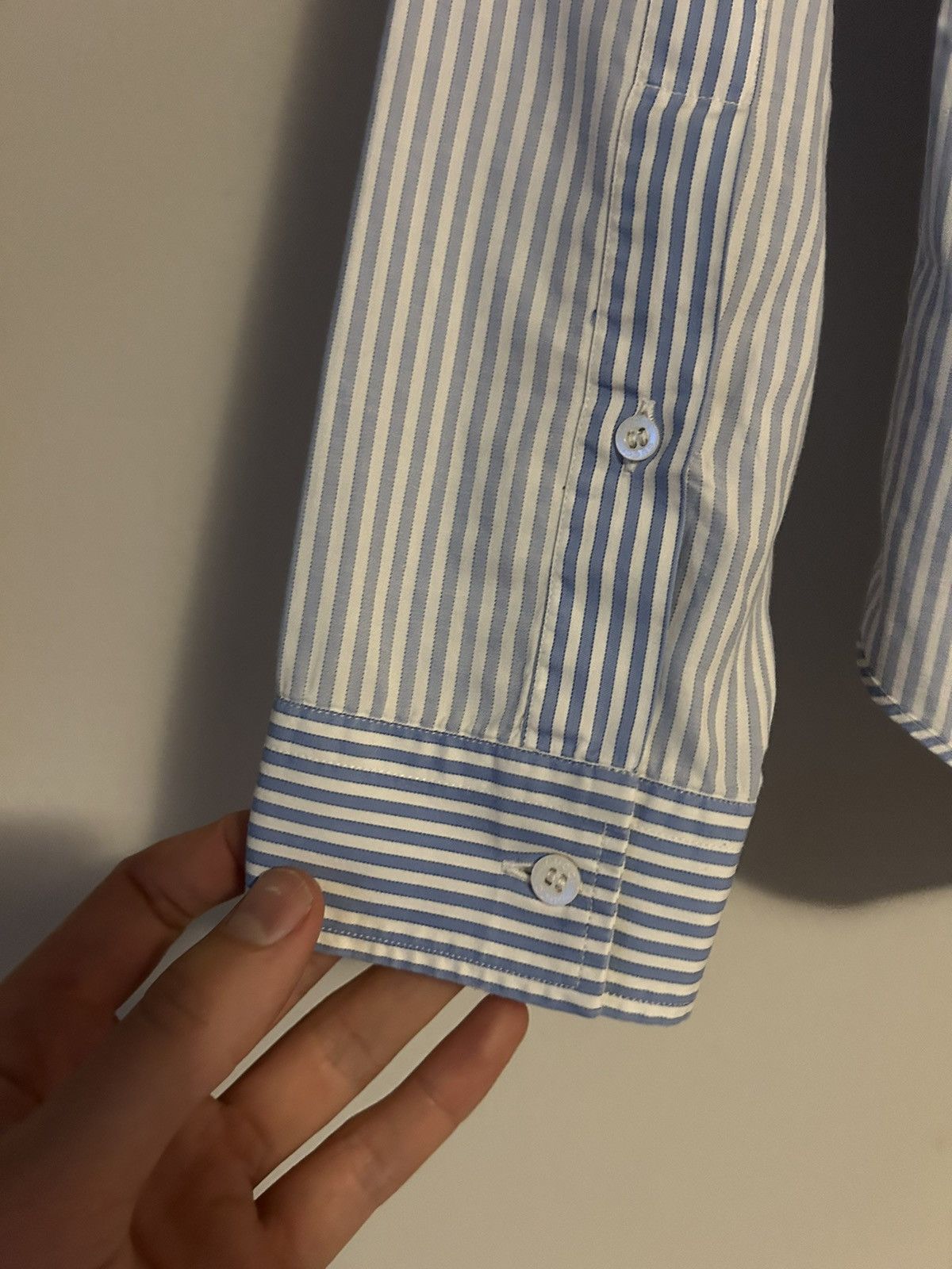 Gucci Blue Contrast Striped Button-Up Shirt Size US XL / EU 56 / 4 - 9 Thumbnail
