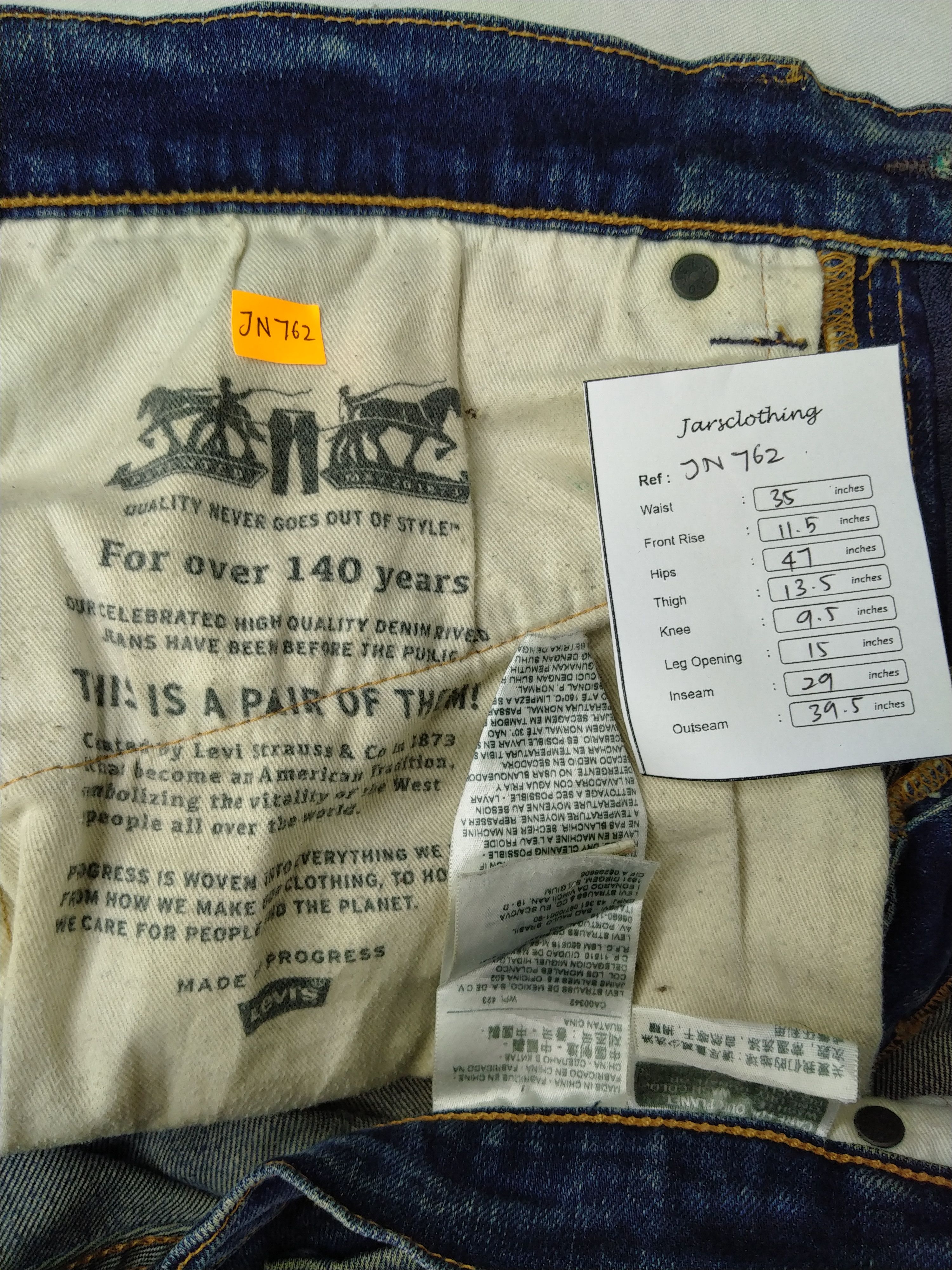 Levi's Dirty Blue Levi's 505 Denim 35x29 -JN762 Size US 35 - 8 Thumbnail