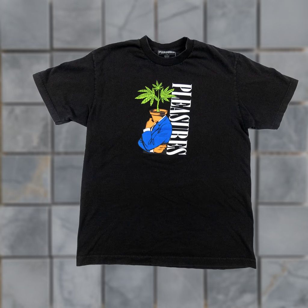 Pleasures Pleasures Shirt Mens Large Black Streetwear Graphic Tee Pot Head Crewneck Adult Shirt Mens Large Black Streetwear Graphic Tee Pot Head Crewneck Adult Size US L / EU 52-54 / 3 - 1 Thumbnail