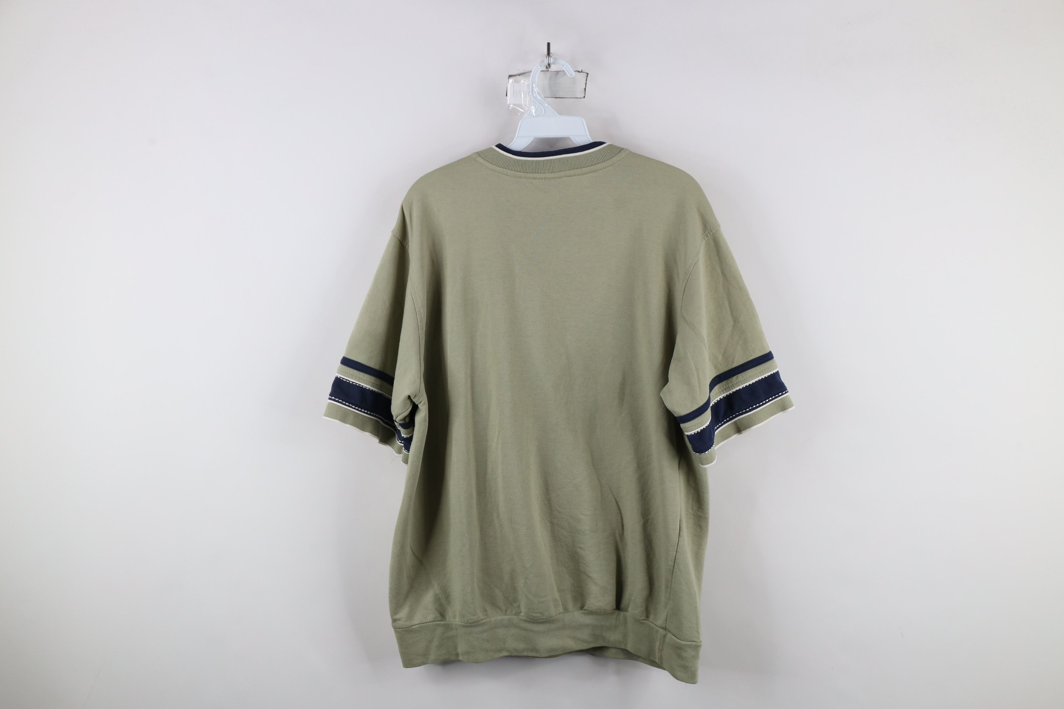 Vintage Vintage 90s Streetwear Striped Pullover Henley T-Shirt Green Size US XL / EU 56 / 4 - 11 Thumbnail