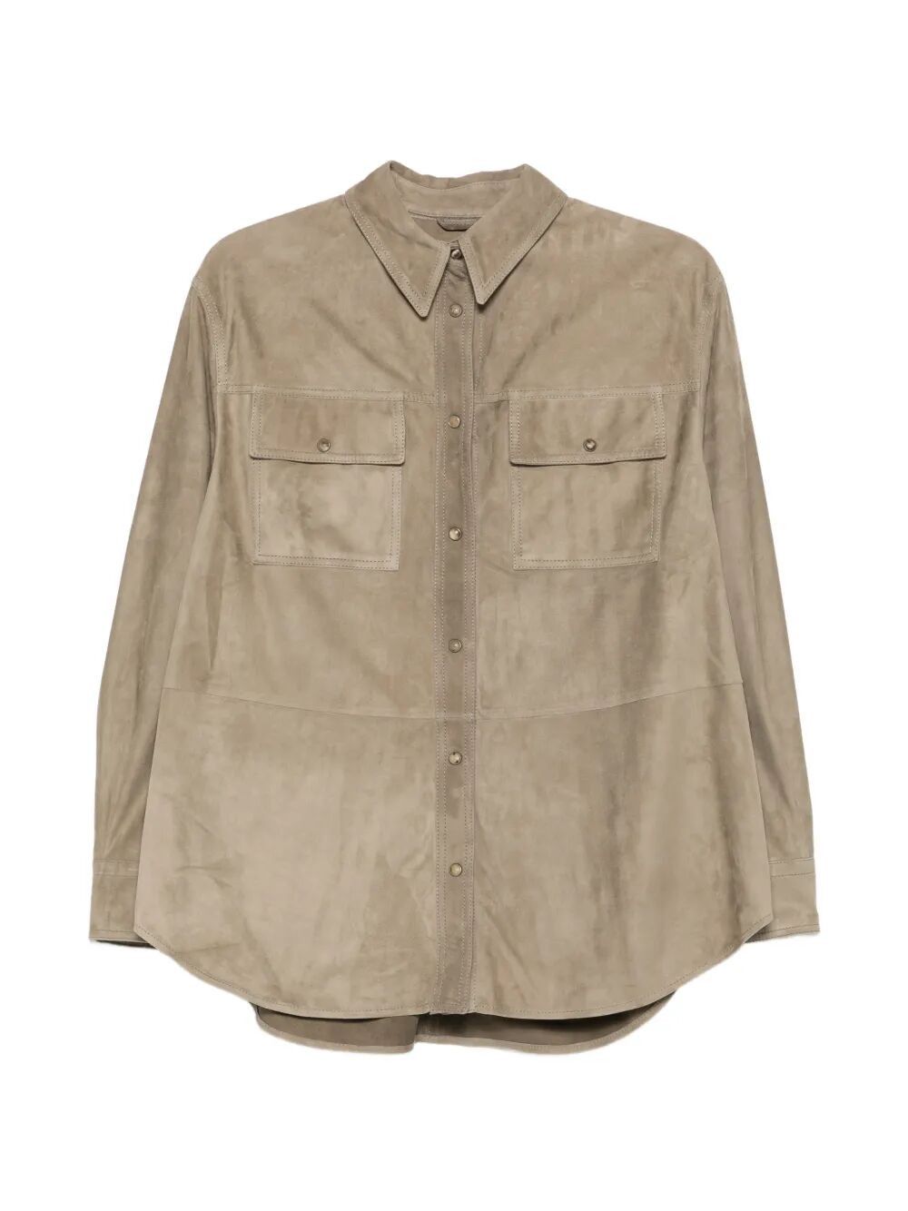 Brunello Cucinelli LEATHER SHIRT Size M / US 6-8 / IT 42-44 - 1 Thumbnail