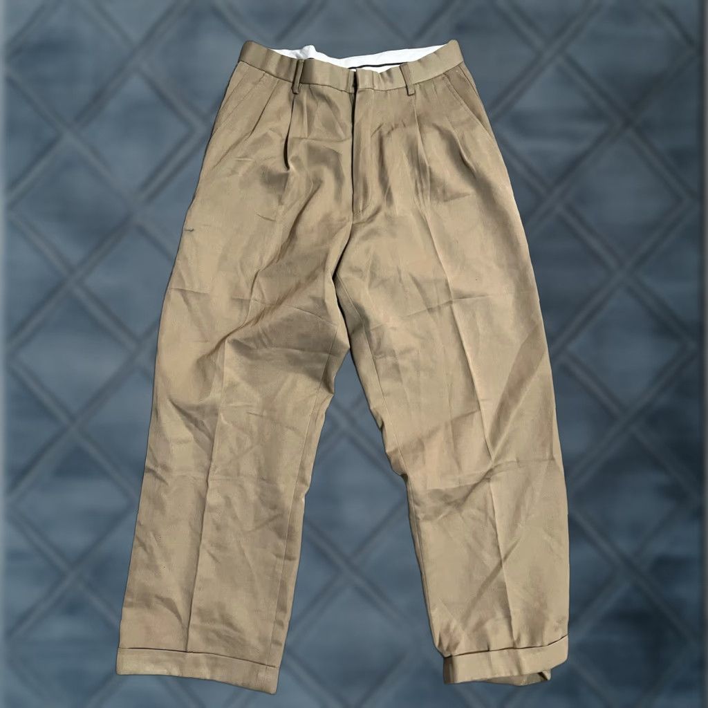 Nordstrom Nordstrom Men’s Khaki Polyester Blend Pleated Dress Pants Size 31R Size US 31 - 1 Thumbnail