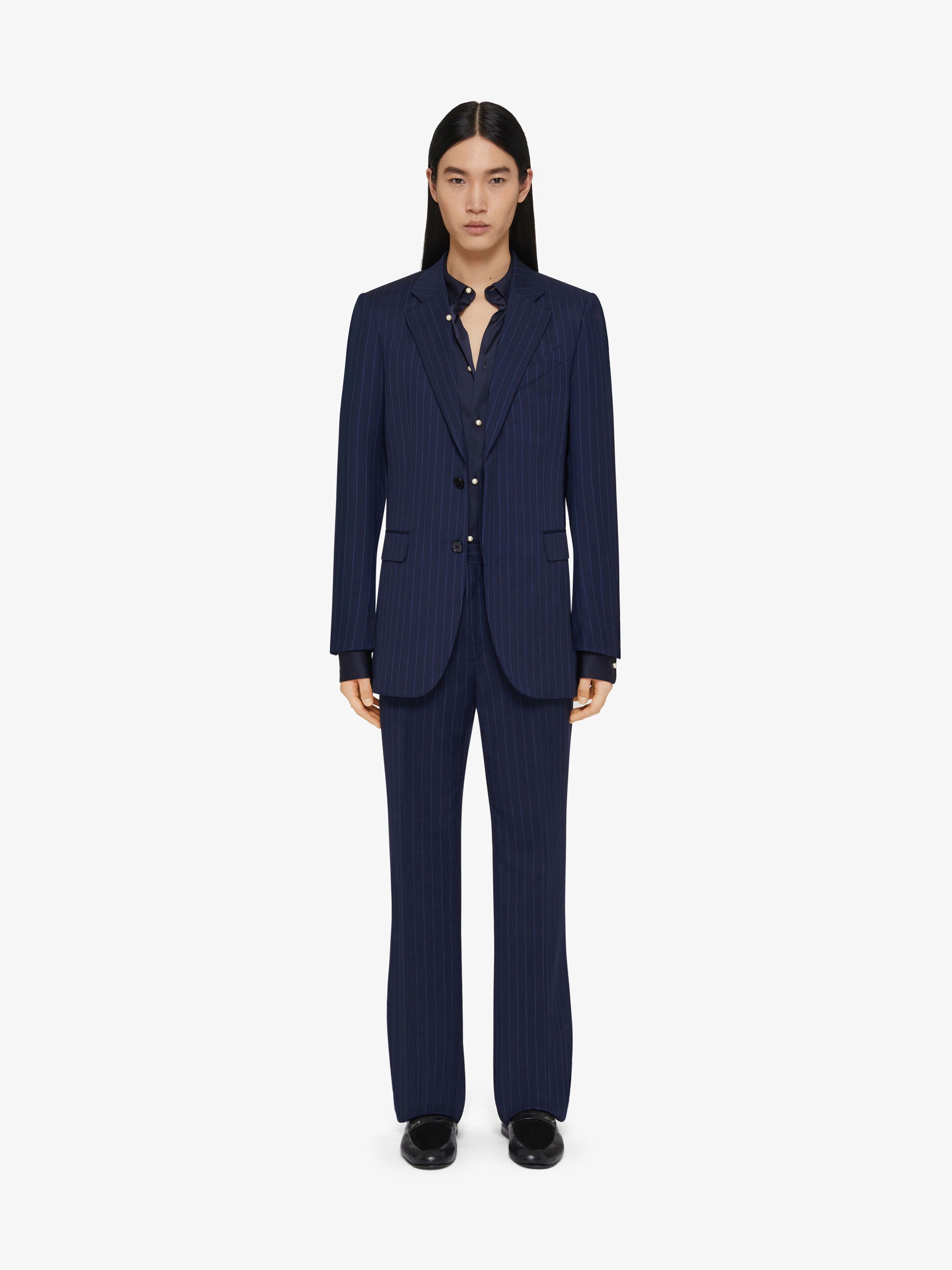 Givenchy o1w1db10925 Fitted Notch Jacket in Blue Size US L / EU 52-54 / 3 - 2 Thumbnail