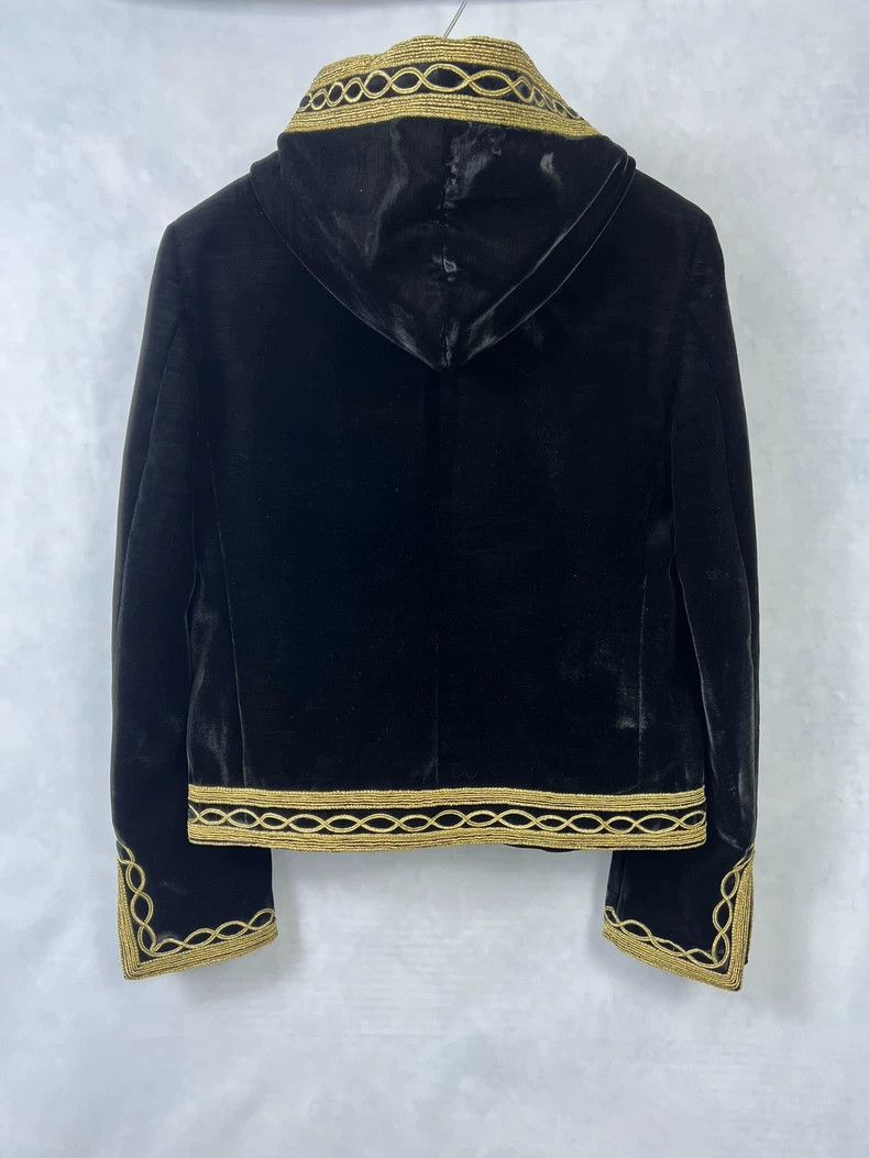 Saint Laurent Paris saint Laurent paris18 FW gold thread velour hooded court j Size US M / EU 48-50 / 2 - 2 Thumbnail