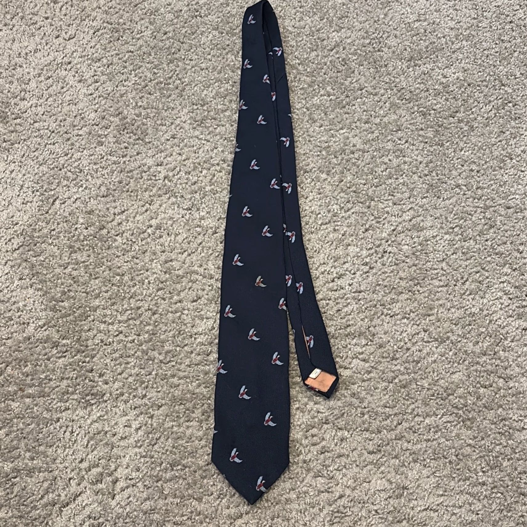 Vintage VINTAGE The Goose & The Gander Tie Navy Blue 1950s Men Adult Neck Tie Easton Missouri Size ONE SIZE - 6 Thumbnail