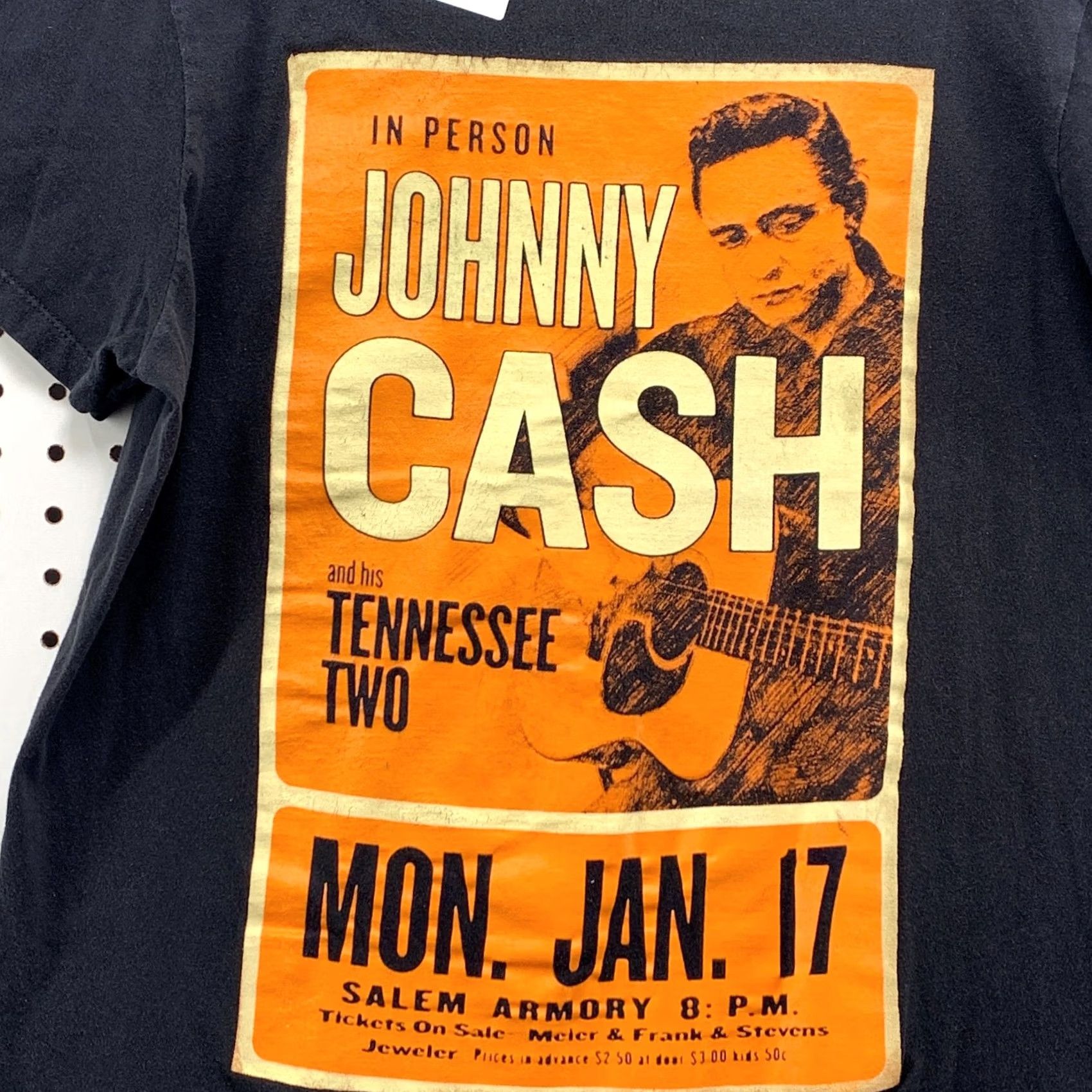 Vintage Johnny Cash Shirt Black Ticket Stub Graphic Fits Men Medium Band TEE Size US M / EU 48-50 / 2 - 6 Thumbnail