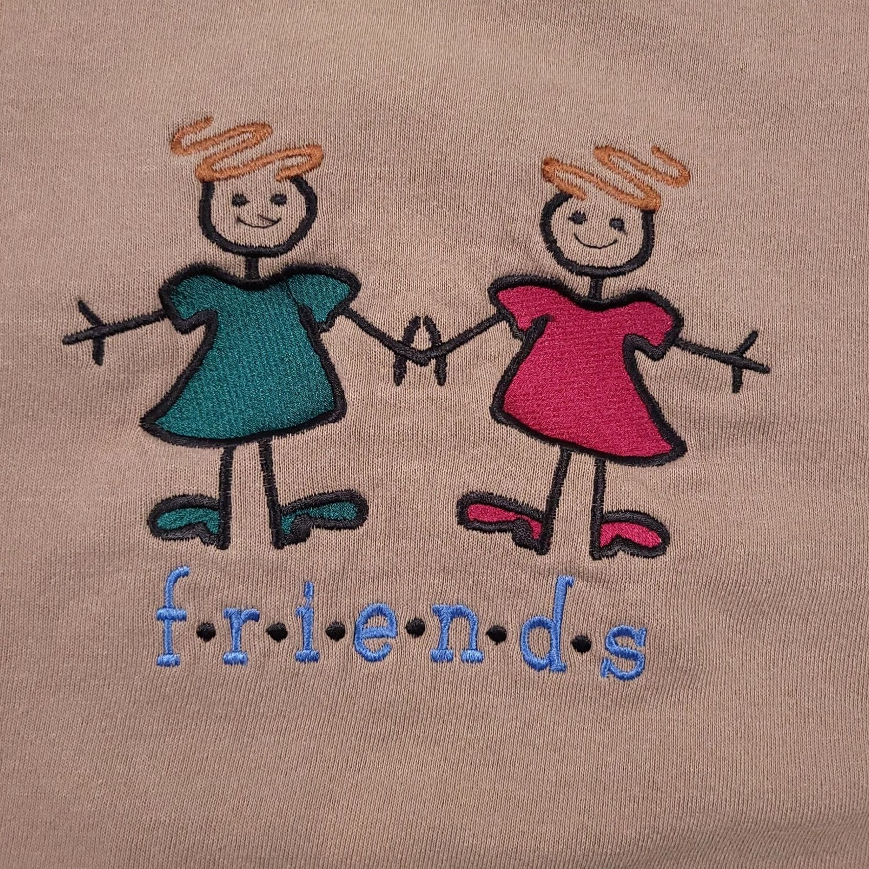 Jerzees VINTAGE Jerzees Crewneck Sweatshirt Women's XL Brown Embroidered Friends USA Made Sweatshirt 90s USA Mens Girls Size XL / US 12-14 / IT 48-50 - 4 Thumbnail