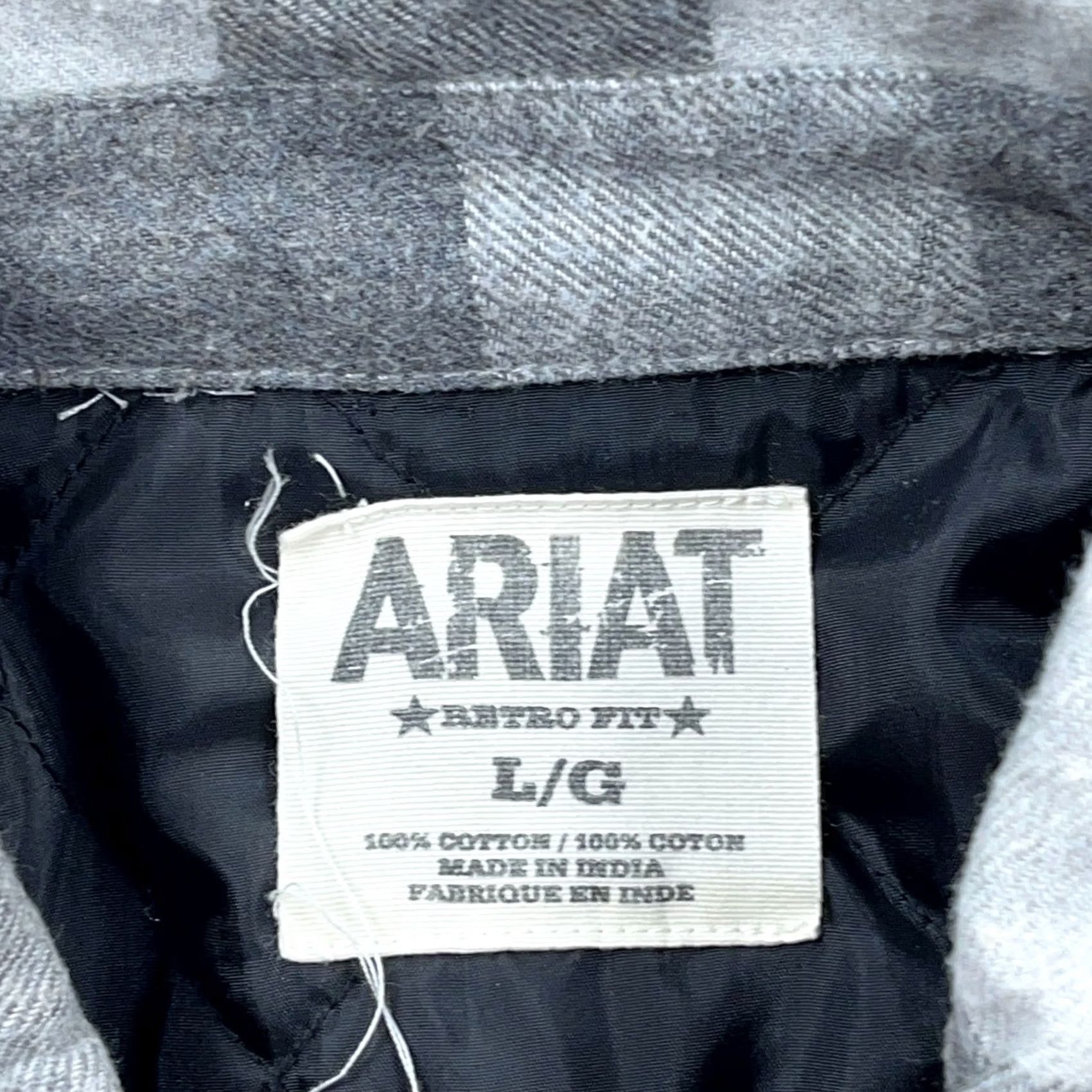 Ariat Ariat Shacket Men L Gray Buffalo Plaid Flannel Shirt Jacket Blanket Lined Shirt Jacket Regular Fit Quilted Lined Cotton Pocket Jacket Size US L / EU 52-54 / 3 - 3 Thumbnail