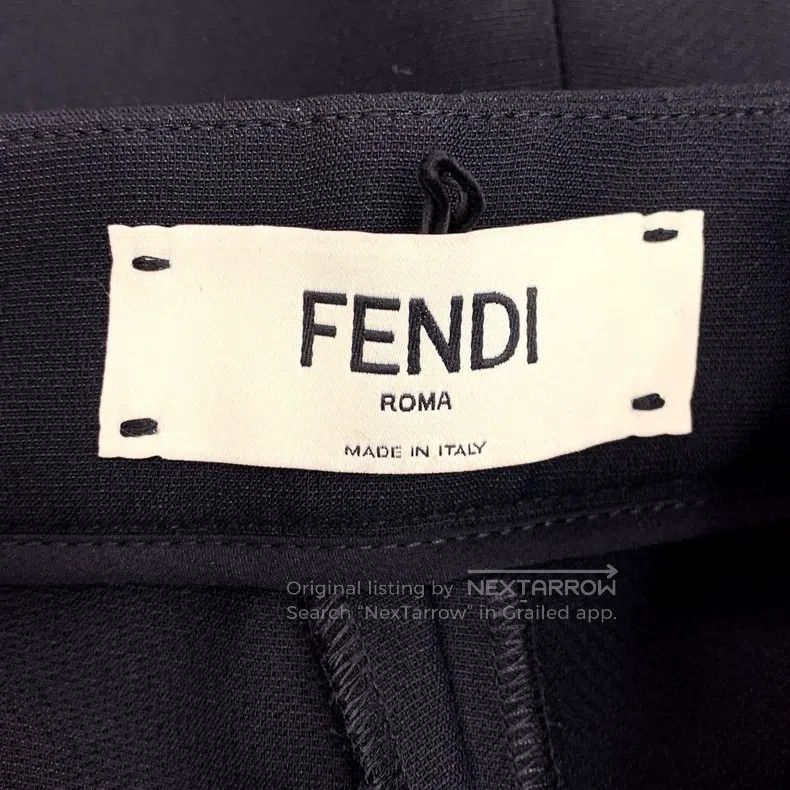 Fendi Black Side Striped Casual Long Pants
