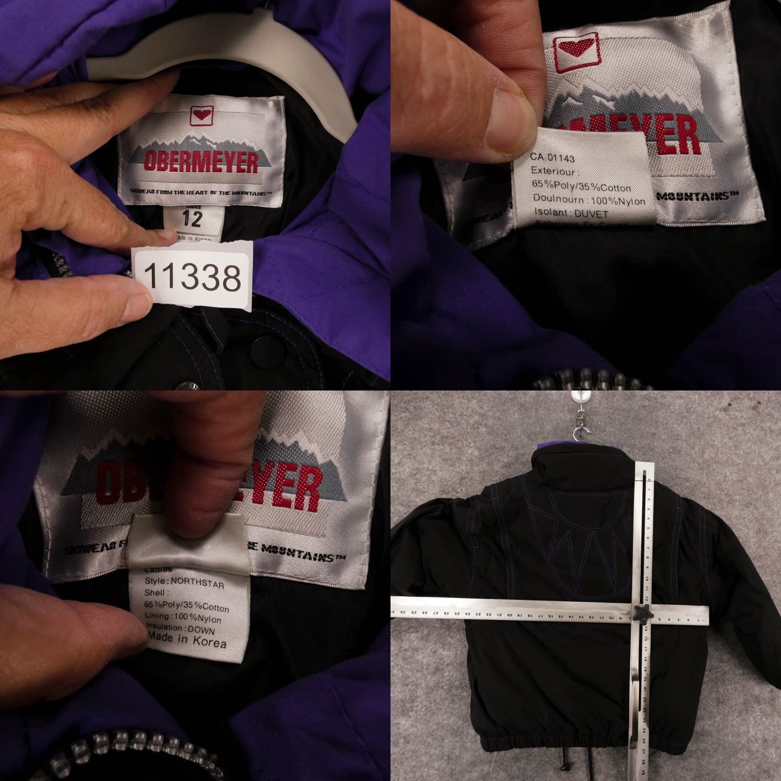 Obermeyer Obermeyer Ski Jacket Womens 12 Black Purple Northstar Down Insulated Full Zip Size XL / US 12-14 / IT 48-50 - 8 Thumbnail