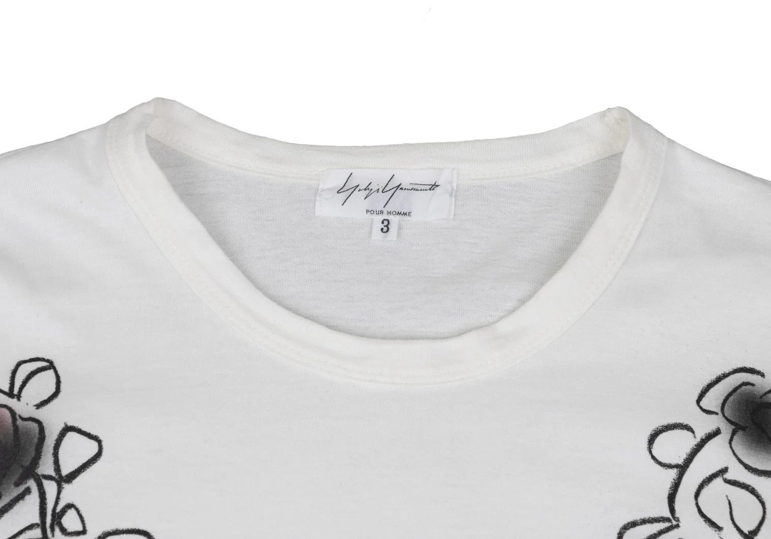 Yohji Yamamoto Yohji Yamamoto Cotton Floral Sketch Print T-Shirt Size US L / EU 52-54 / 3 - 4 Thumbnail
