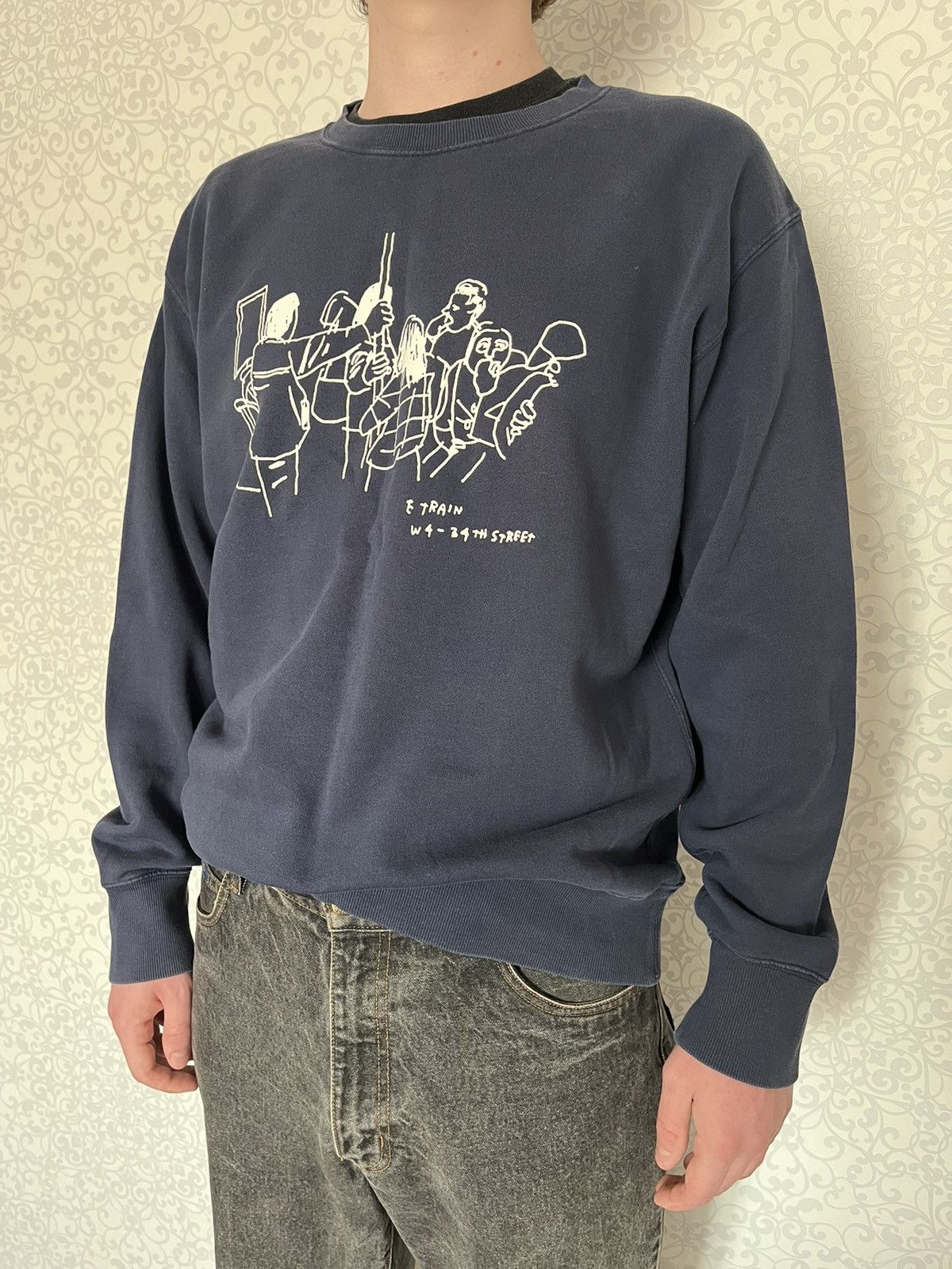 Designer × Uniqlo Uniqlo x Jason Polan Navy Crewneck Printed Sweatshirt Size US XL / EU 56 / 4 - 12 Thumbnail