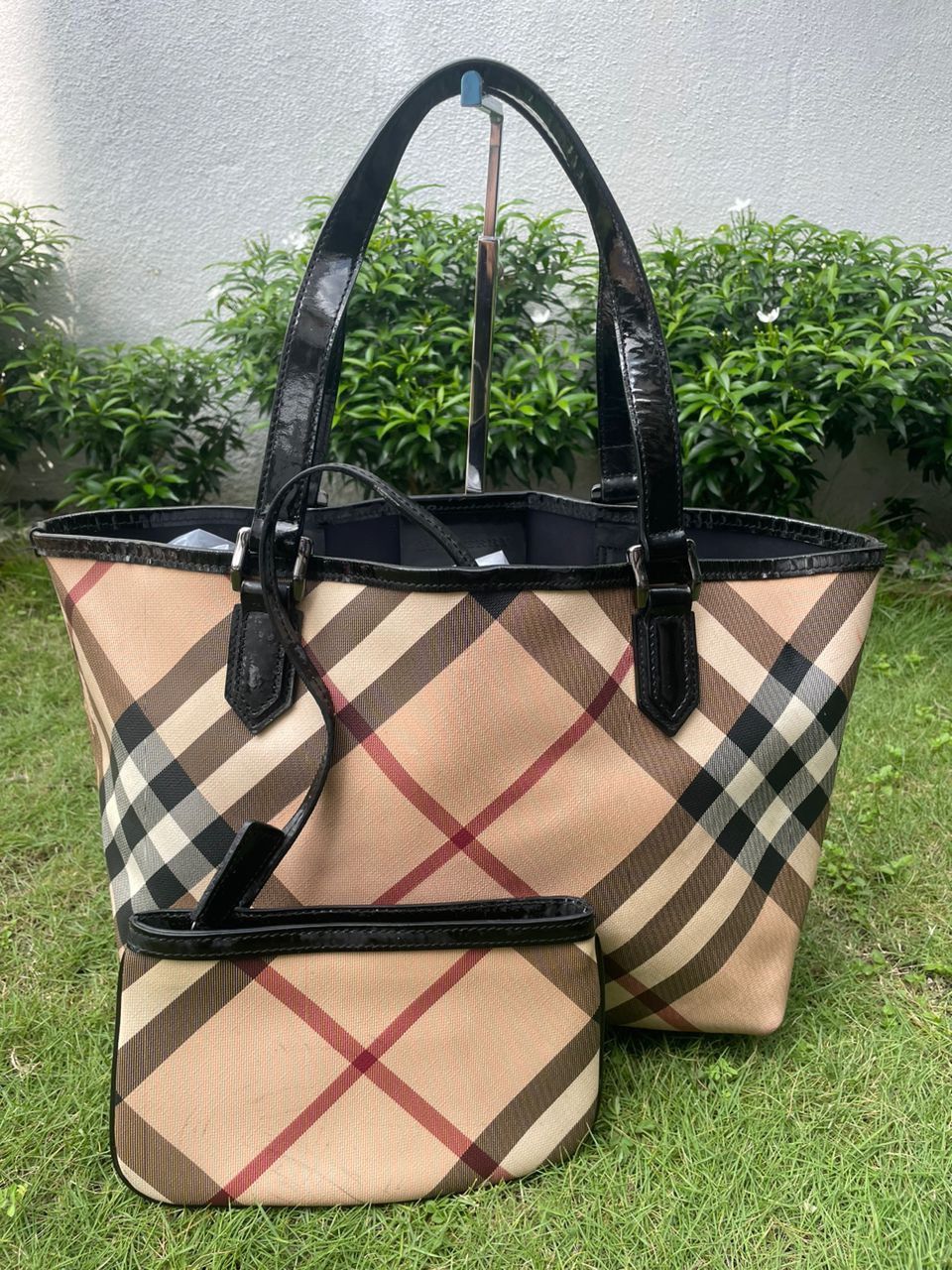 Authentic Burberry Nova Check Tote Shoulder Bag