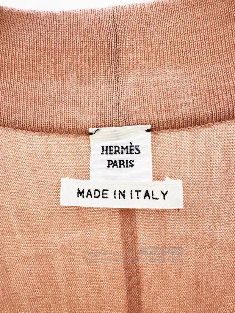 Hermes Hermes Pink Brown Silk Long Open Cardigan Size XXS / US 00 / IT 34 - 3 Thumbnail