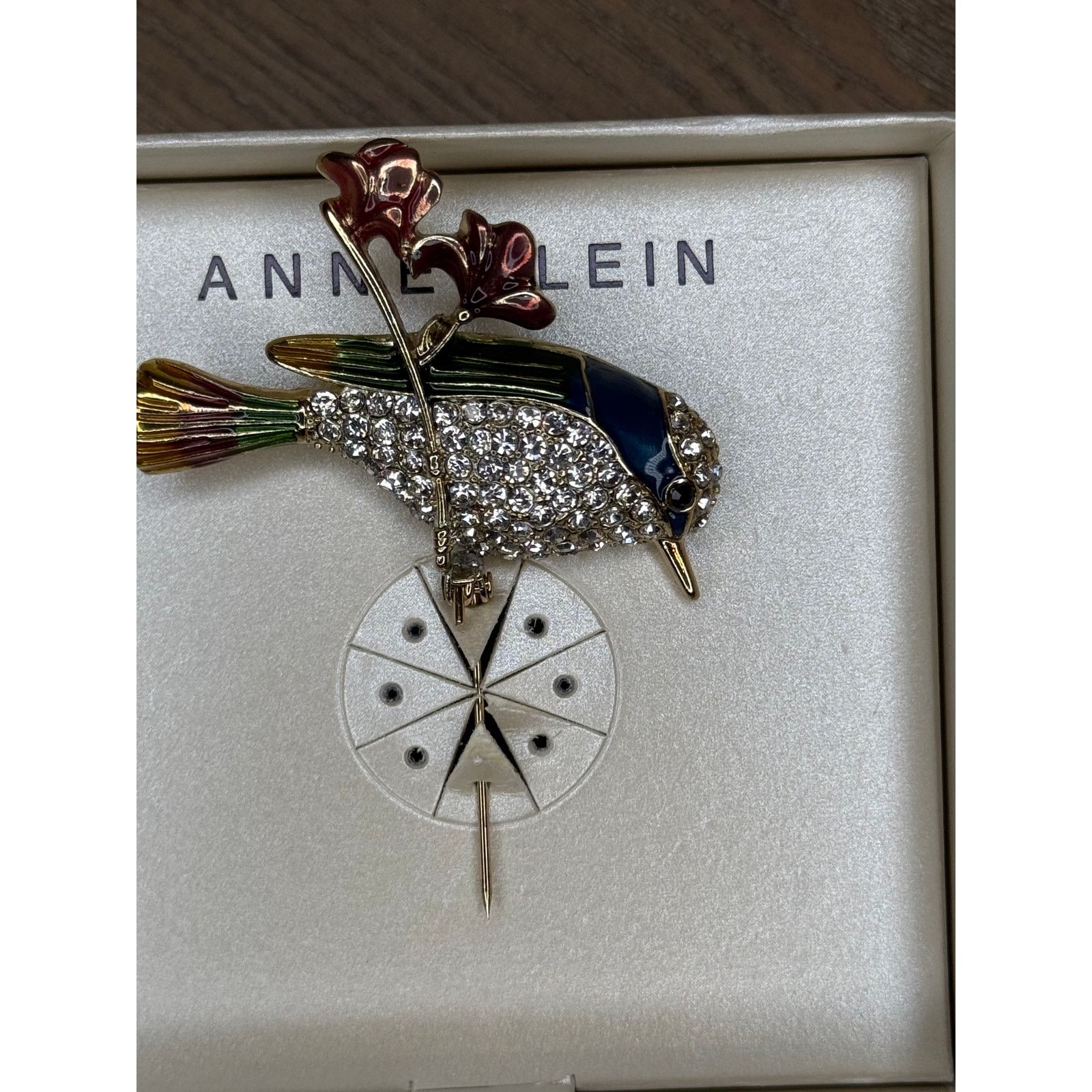 Anne Klein Anne Klein Gold-Tone Multi Crystal Bird on Branch Pin | NWT Size ONE SIZE - 3 Thumbnail