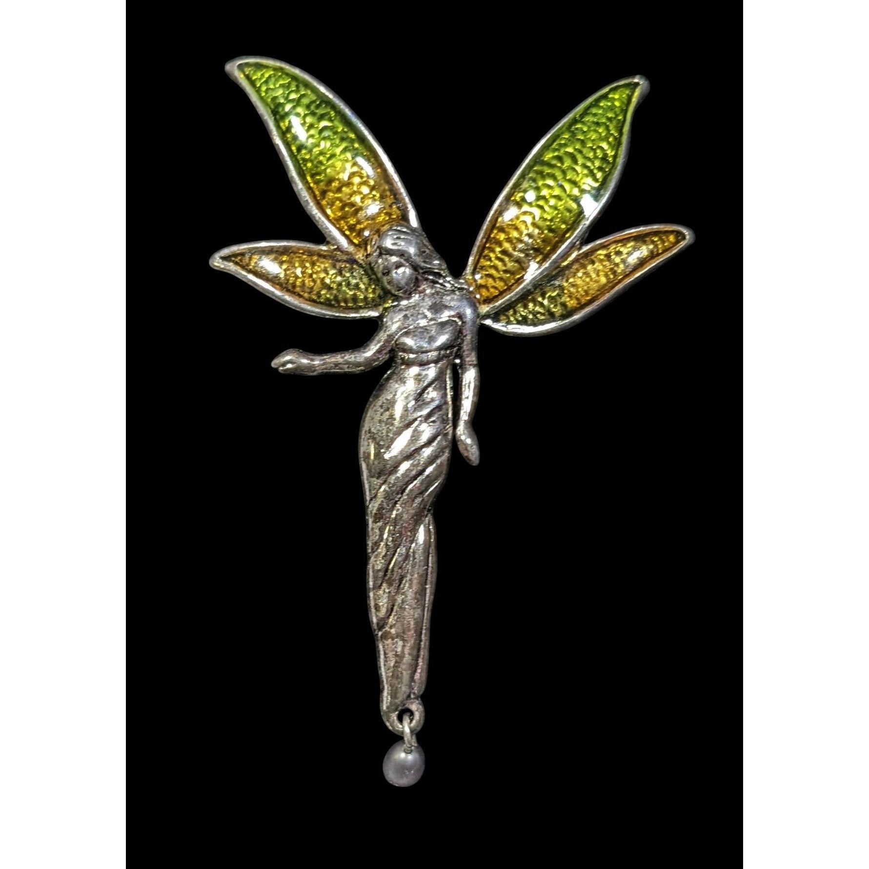 Other Liz Claiborne Fairycore Silver Tone With Green And Yellow Wi Size ONE SIZE - 1 Thumbnail