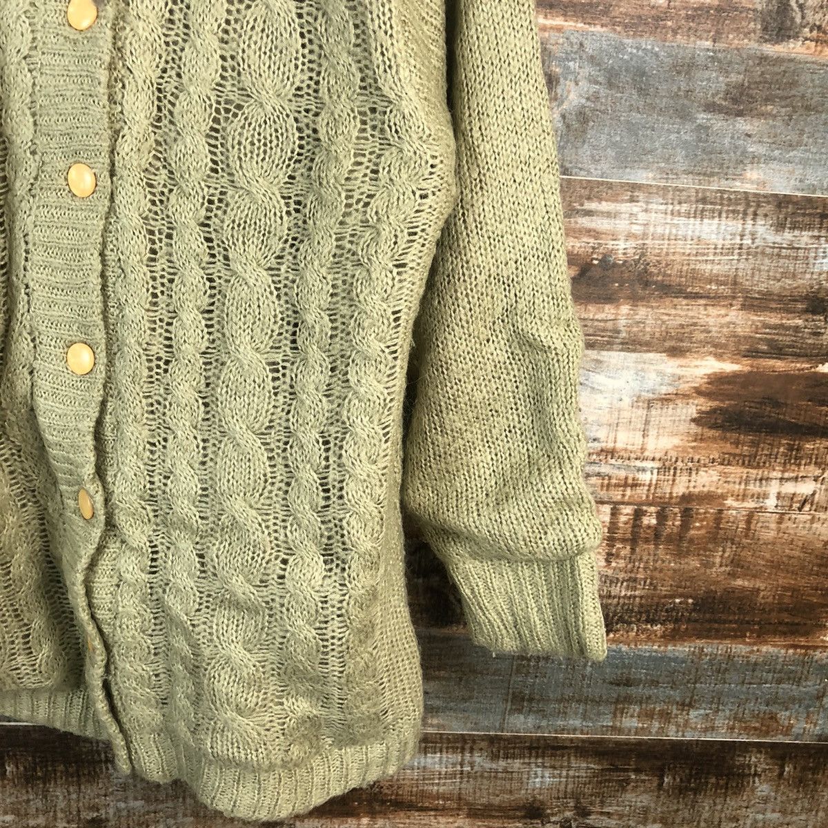 Homespun Knitwear × Japanese Brand Ca Dida Green Cardigan japan vintage Knitwear #A1786 Size M / US 6-8 / IT 42-44 - 8 Thumbnail