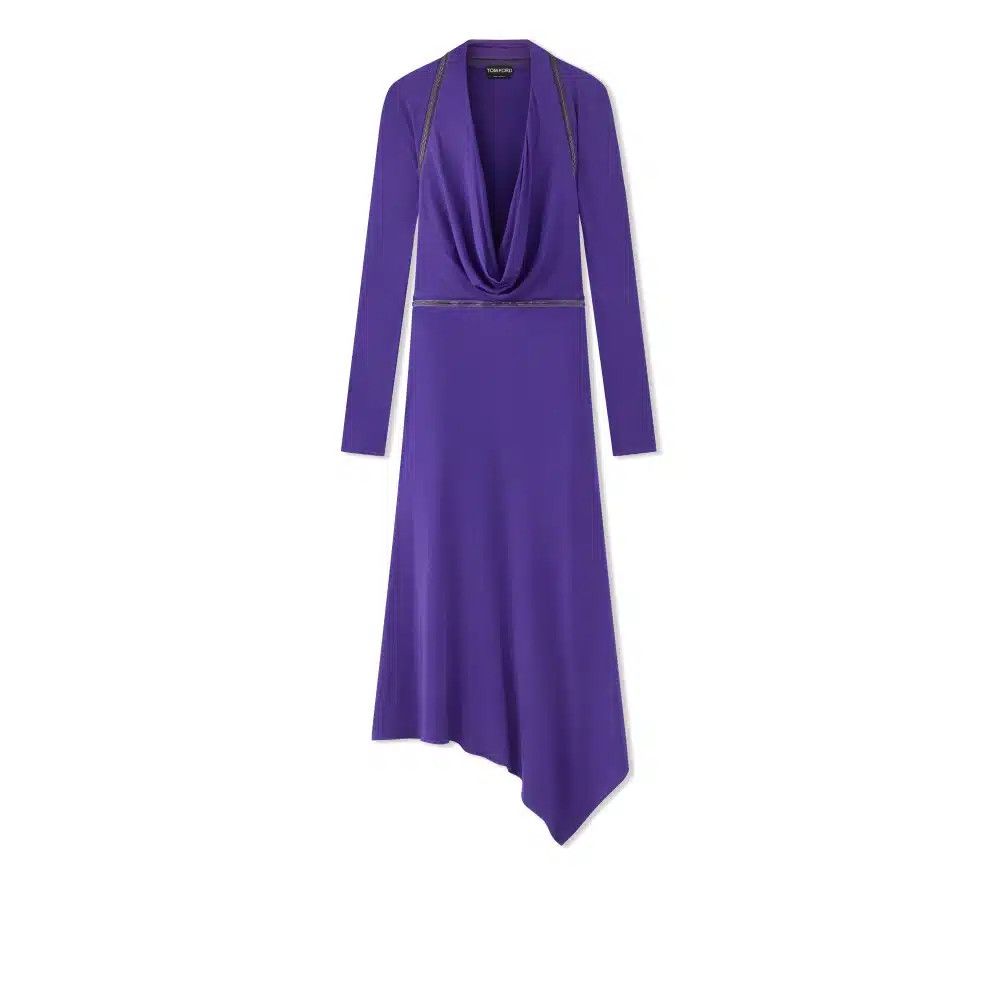 Tom Ford o1loc1c0625 ABJ665 Convertible Asymmetric Midi Dress in Blue Size S / US 4 / IT 40 - 1 Thumbnail