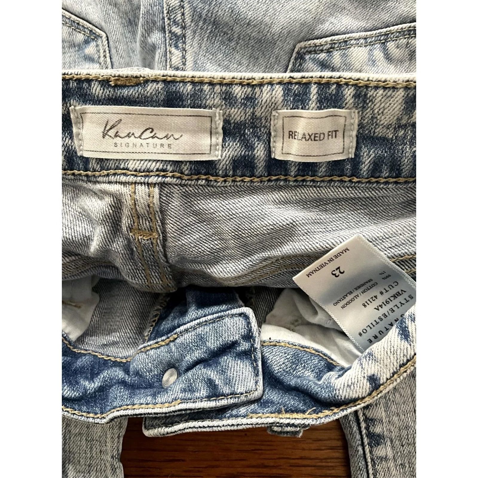 Vintage KanCan Signature Women's Jeans Relaxed Fit Size 23 Blue Denim Button Solid 5-Pocket Vintage No Boys Girls Mens Womens Size 40" / US 18 - 2 Thumbnail
