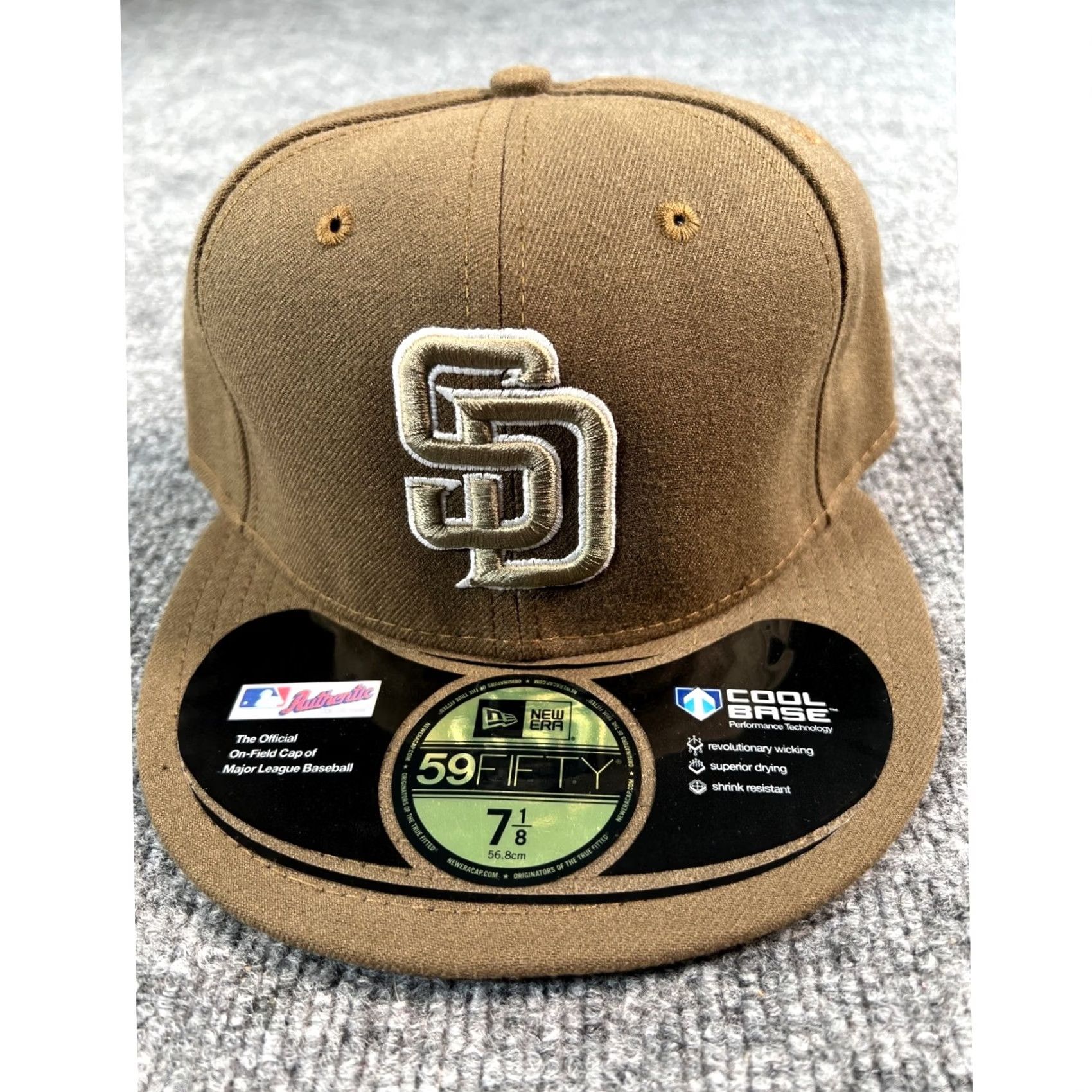 New Era New Era 59FIFTY Hat Mens 7 1/8 Brown San Diego Padres Authentic On-Field Cap Size ONE SIZE - 3 Thumbnail