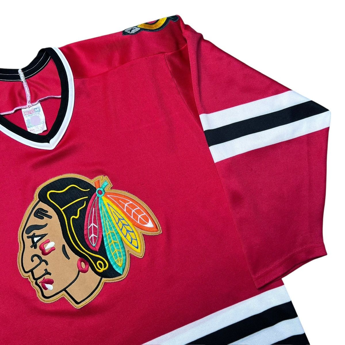 Ccm Vintage 1990s NHL Chicago Blackhawks CCM Maska Hockey Jersey Size US L / EU 52-54 / 3 - 17 Thumbnail