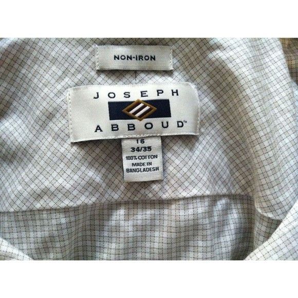 Joseph Abboud JOSEPH ABBOUD MENS OFF WHITE 100%COTTON DRESS SHIRT 16/34-35 Size US L / EU 52-54 / 3 - 9 Thumbnail