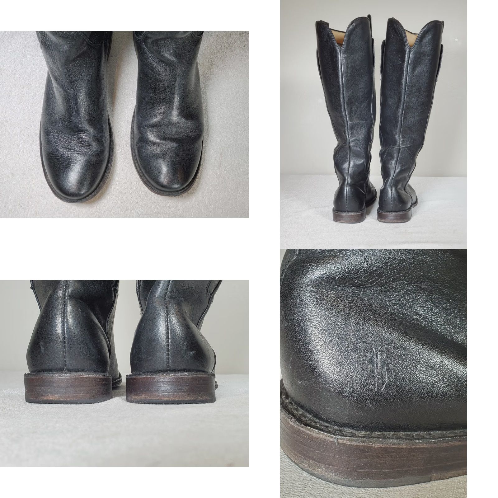 Frye FRYE Paige Tall Riding Boots Black Leather Knee High Mexico 77535 Women's US 7 C Size US 7 / IT 37 - 8 Thumbnail