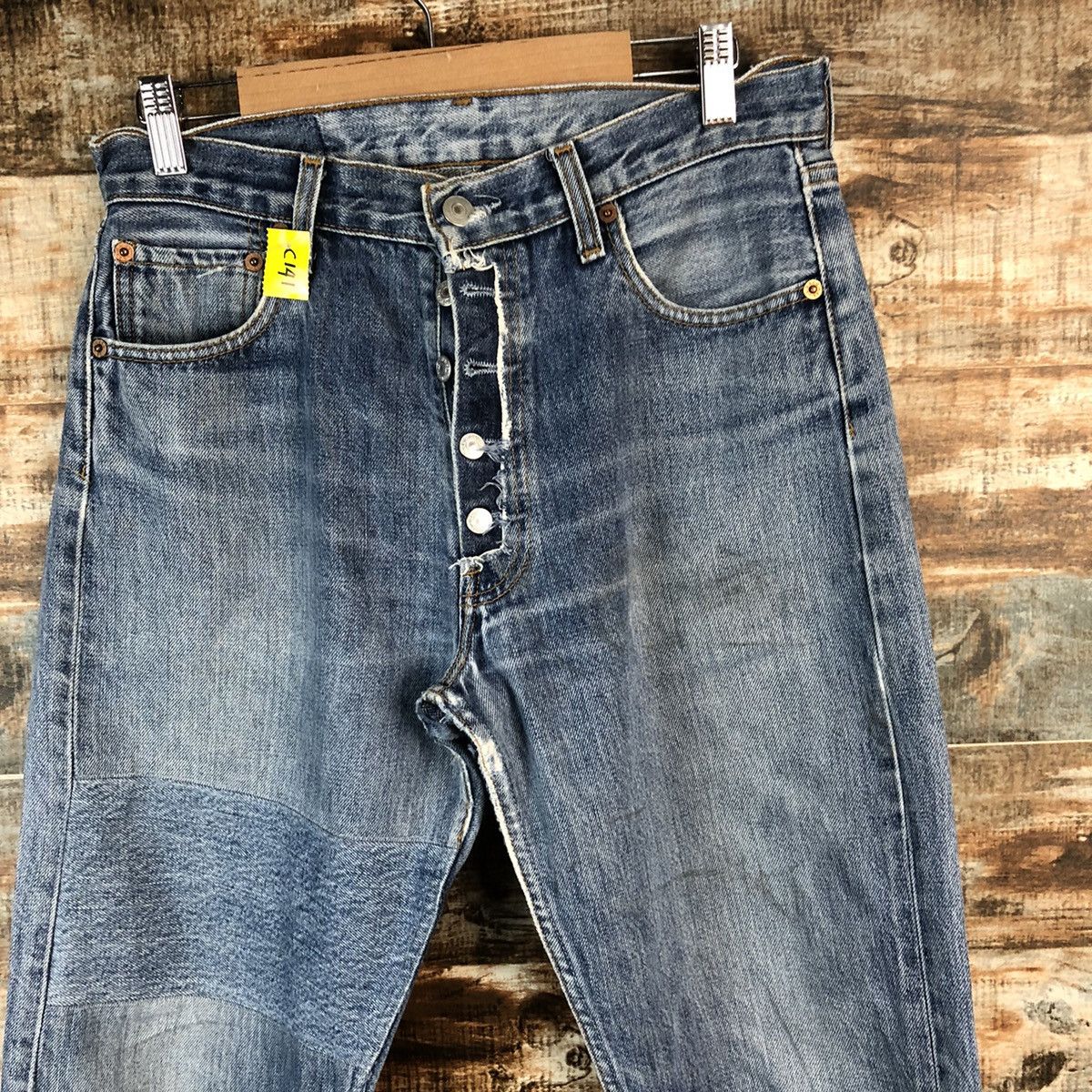 Japanese Brand DL Japan vintage ripped style Blue Denim Pants #C141 Size US 30 / EU 46 - 4 Thumbnail