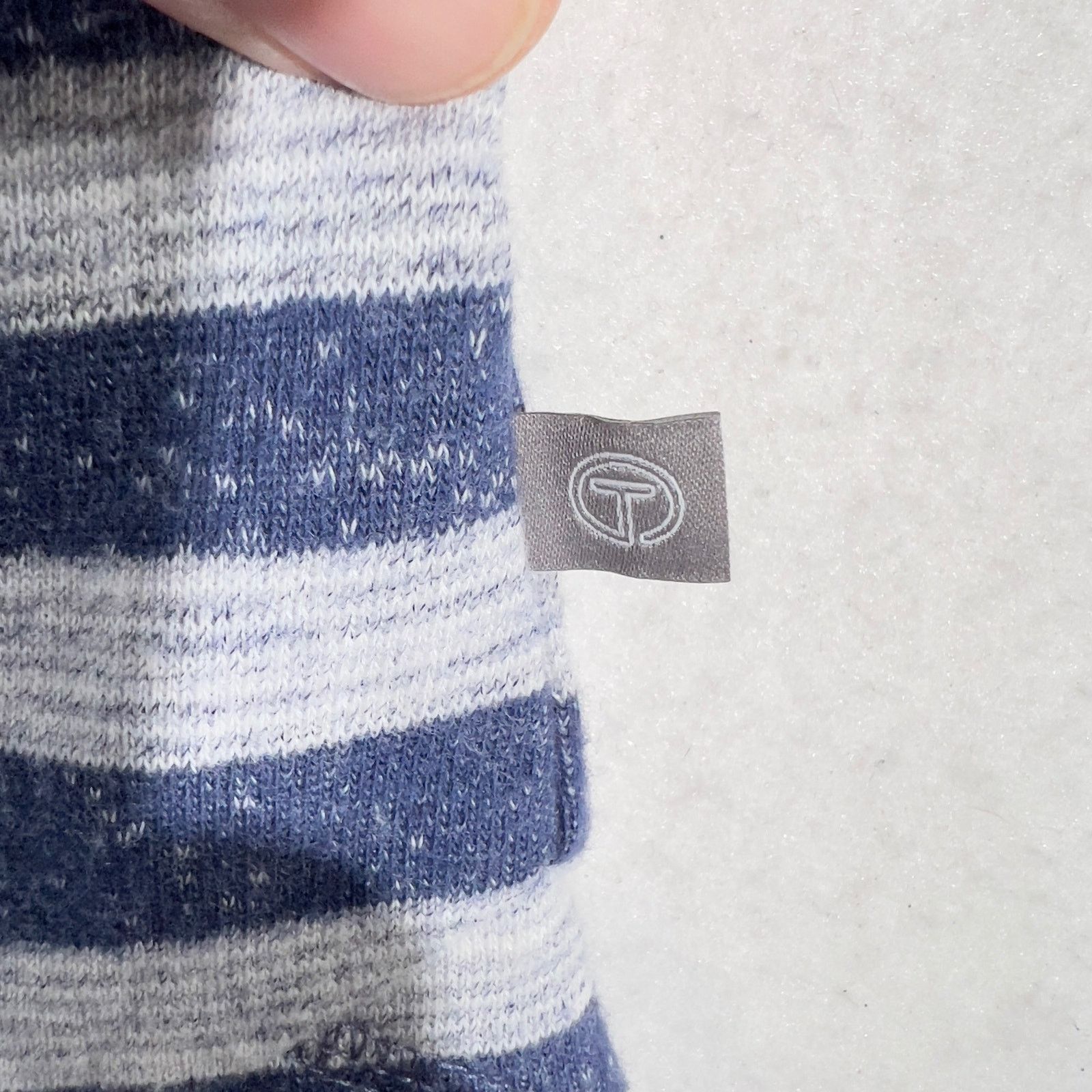 Robert Talbott T by Talbots Sweater Woman XS Boat Neck Blue Grey Stripe Size XS / US 0-2 / IT 36-38 - 4 Thumbnail