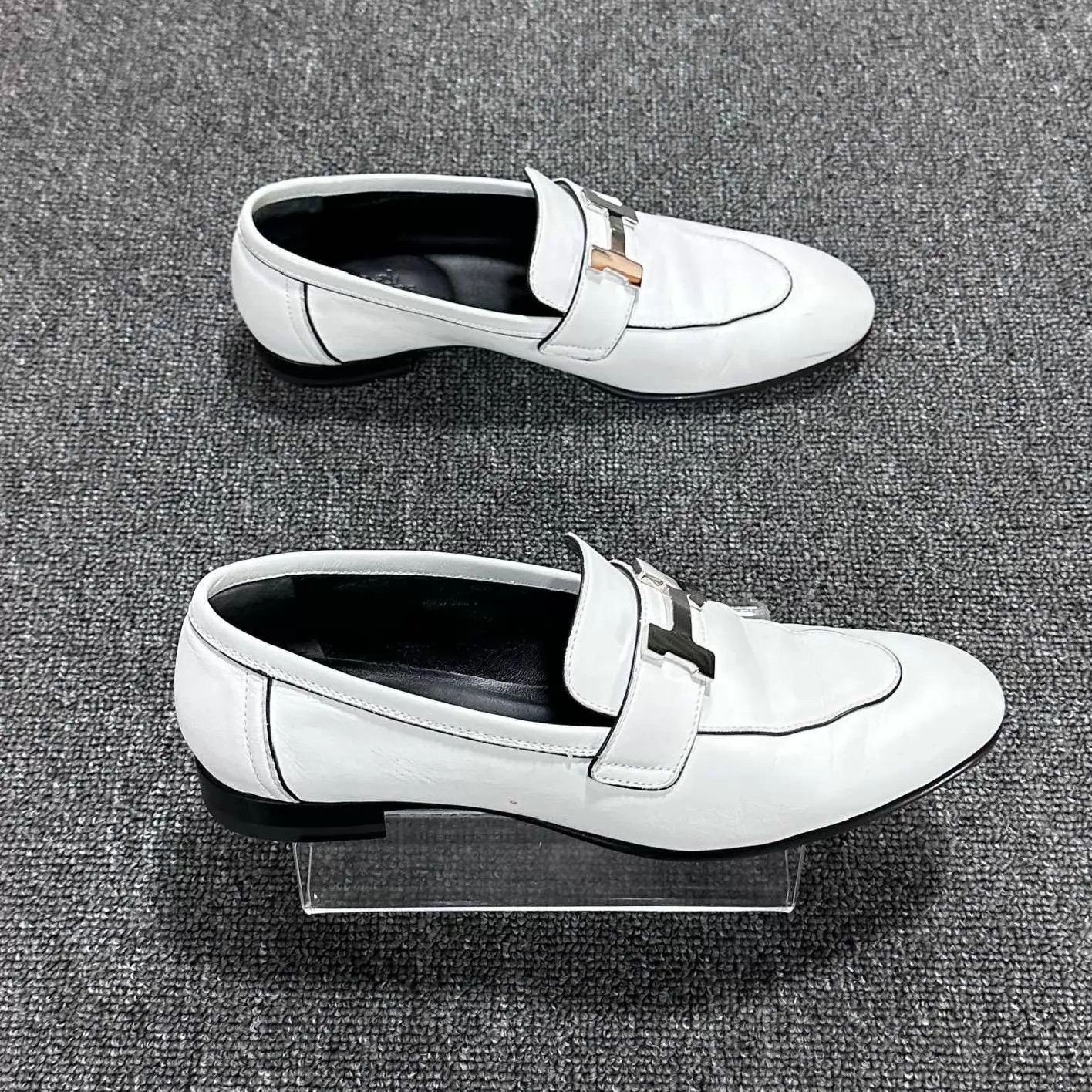 Hermes HERMES White H Loafer Women's 36.5 Size US 6 / IT 36 - 3 Thumbnail