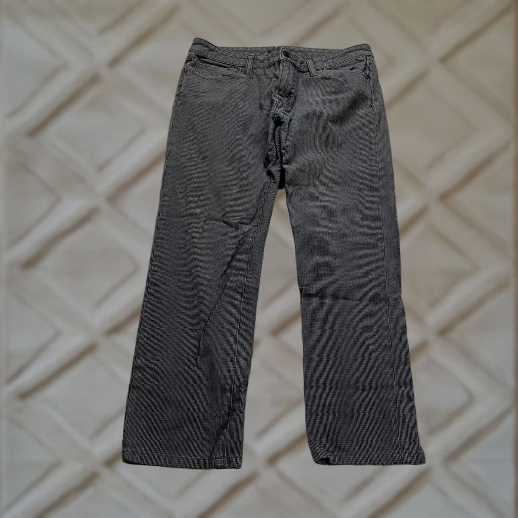 Uniqlo Uniqlo Jeans Womens 4 Gray Check Houndstooth Mid Rise Straight Leg 32x25 Womens Size 27" / US 4 / IT 40 - 1 Thumbnail