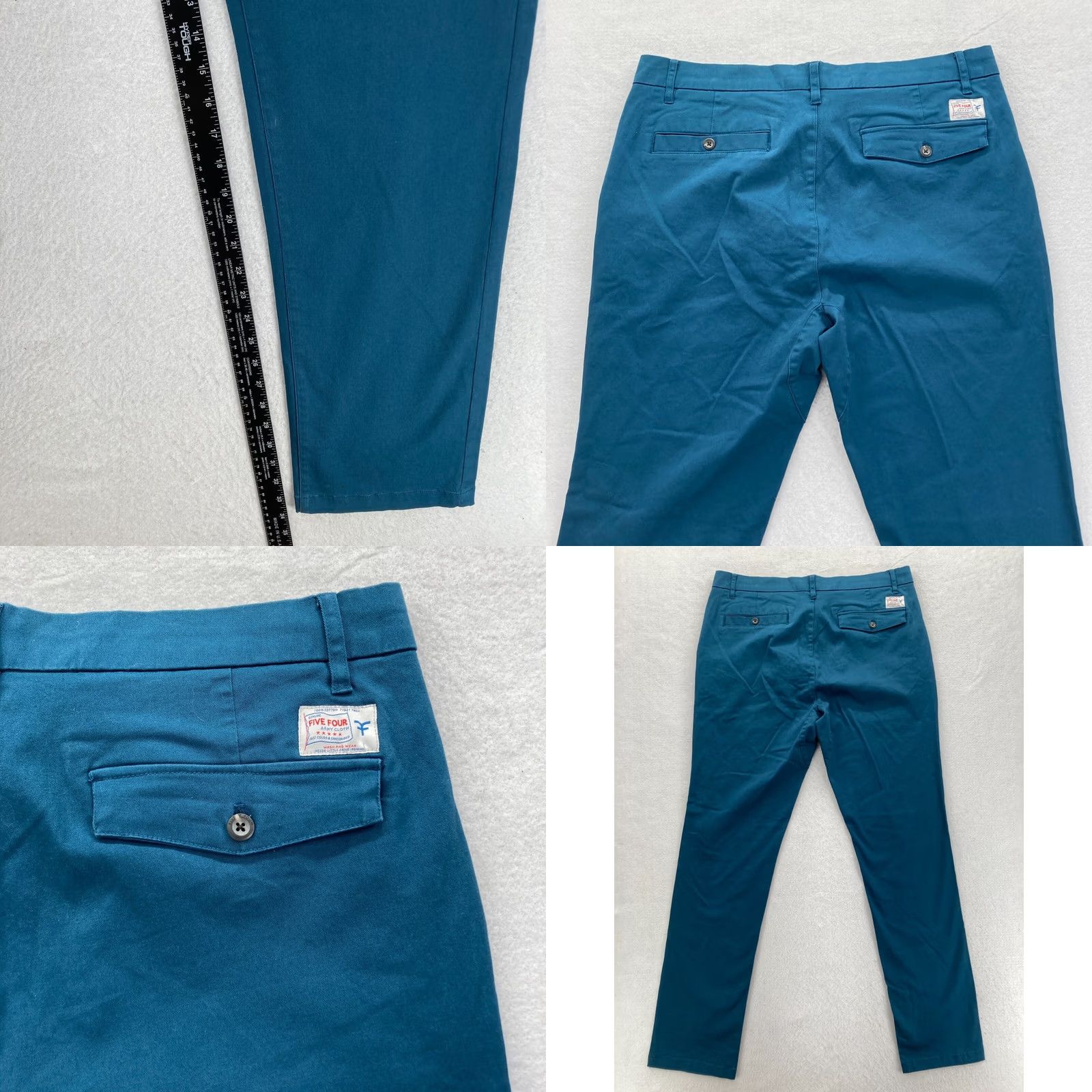 Vintage Five Four Pants Mens 36 Lake Blue Slim Straight Leg Chino Pant Stretch Fabric Size US 32 / EU 48 - 8 Thumbnail