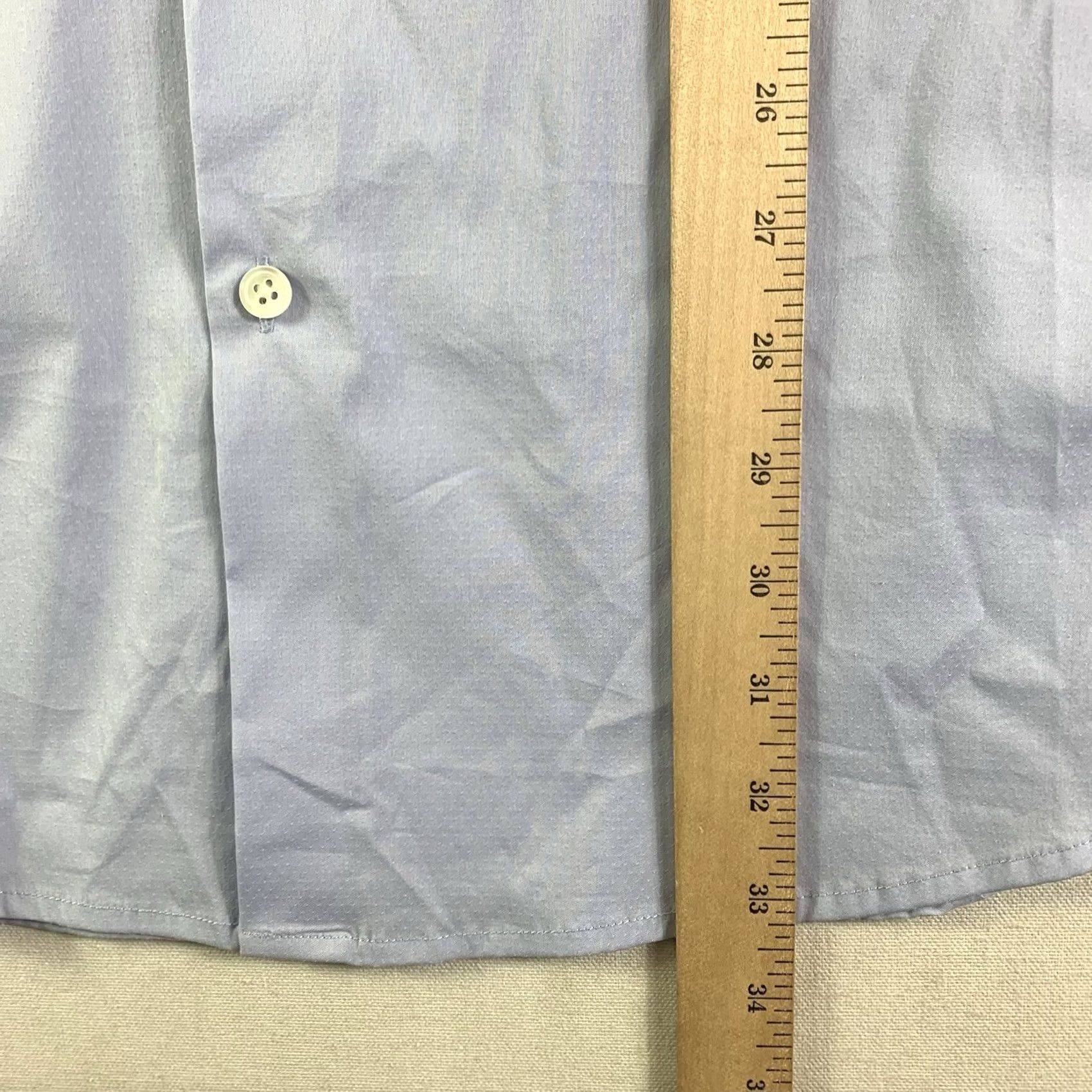 Theory Theory Button Up Shirt Mens 17L 34-35 Blue Long Sleeve Cotton Spandex Stretch Knit Nylon Cotton Blend Regular Collar Button-Front Brand Theory Mens Size US XL / EU 56 / 4 - 4 Thumbnail