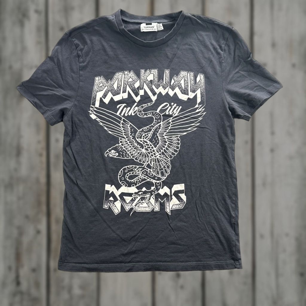 Topman Topman Parkway Ink City Shirt Mens Medium Black Graphic Eagle Snake Tattoo Tee Size US M / EU 48-50 / 2 - 1 Thumbnail
