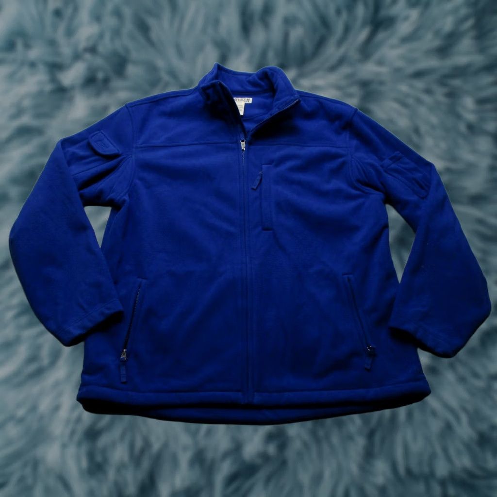 Duluth Trading Company Duluth Jacket Mens XL Tall Blue Full Zip Windbreaker Fleece Outdoor Pockets Zip Chest Pocket Zipper Stand Collar 100% Polyester Workwear Casual Size US XL / EU 56 / 4 - 1 Thumbnail