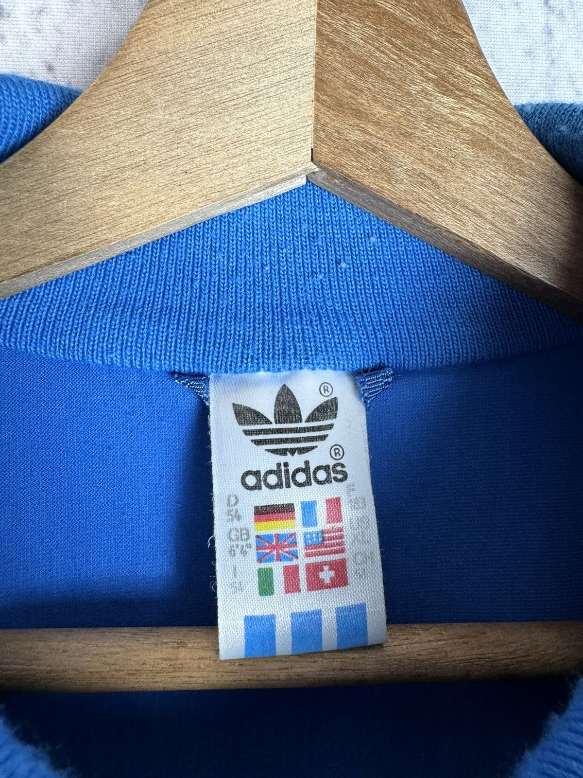 Adidas Vintage 90s Adidas Blue Zip Velvet Logo sweatshirt Size US XL / EU 56 / 4 - 3 Thumbnail