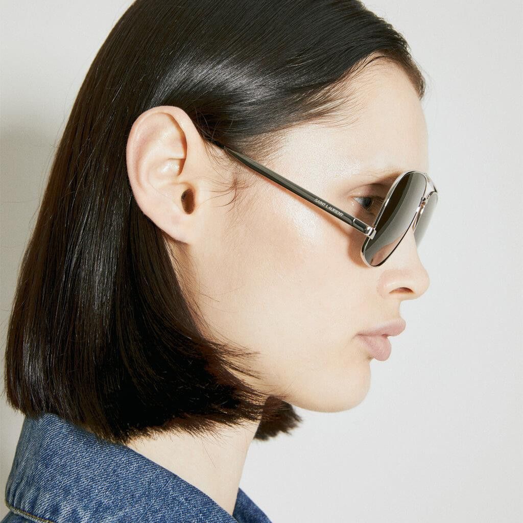 Saint Laurent Paris NEW SAINT LAURENT SUNGLASSES SL690 DUST 002 MEN SILVER EYEWE Size ONE SIZE - 8 Thumbnail