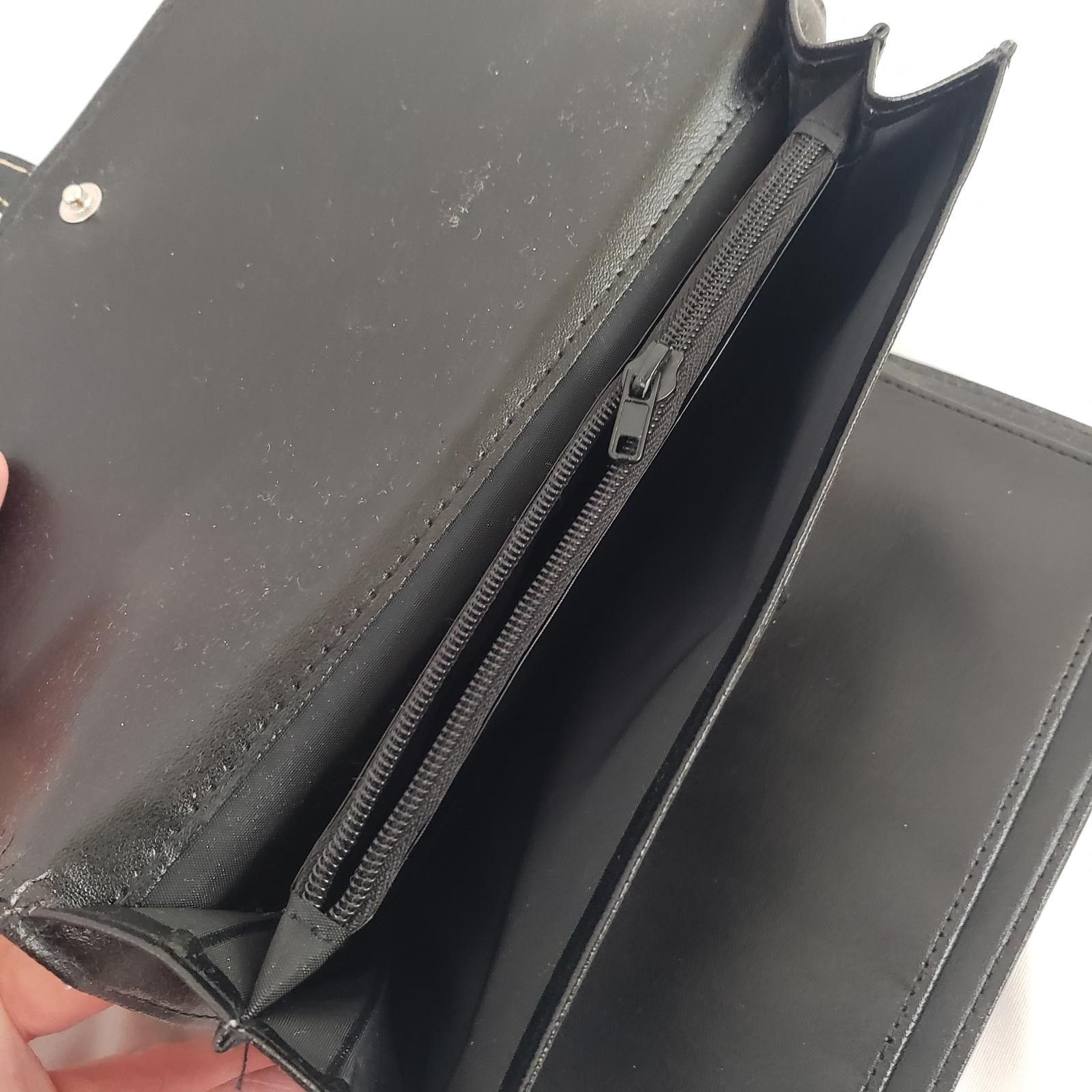 Designer VTG Stylish Black Croc-Pattern Wallet Size ONE SIZE - 6 Thumbnail