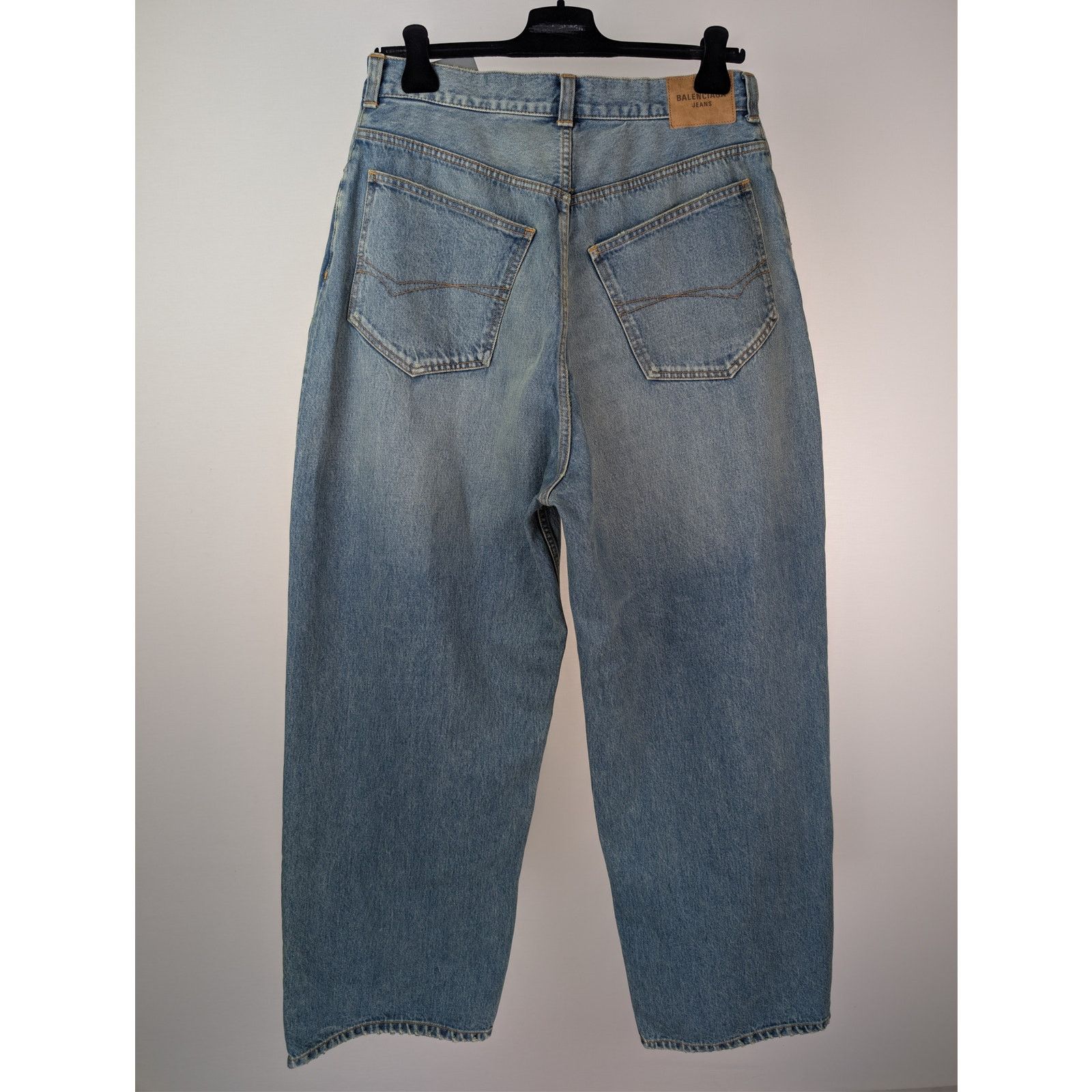 Balenciaga o1rshd1 Organic Blue Japanese Large Baggy Denim Jeans Blue Size US 32 / EU 48 - 16 Thumbnail