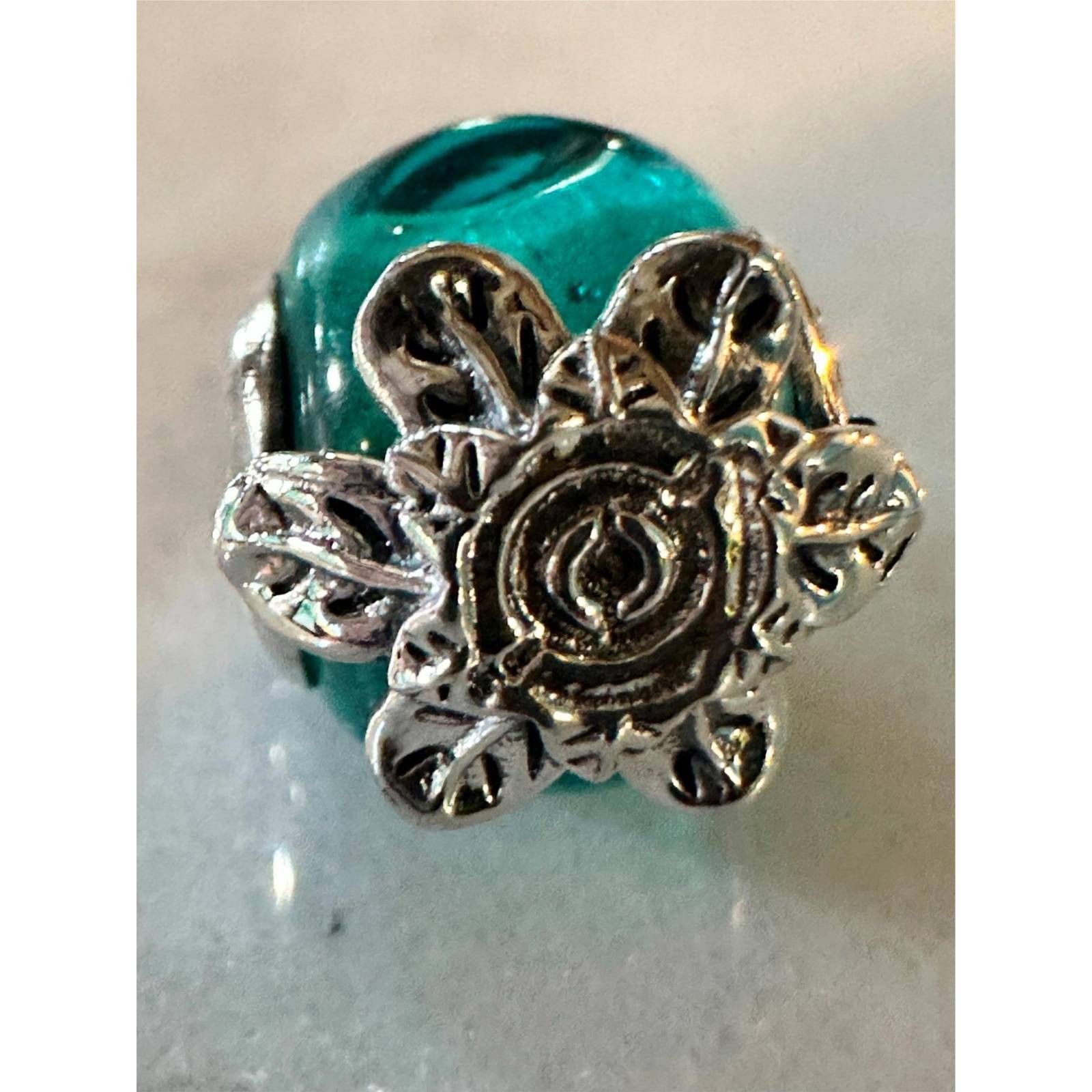 pandora Authentic Pandora Sparkling Flower Green Murano Glass Charm Size ONE SIZE - 1 Thumbnail